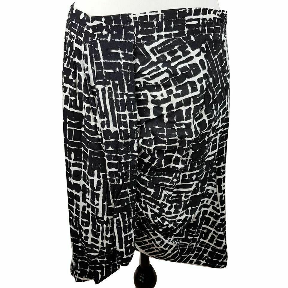 PORTMANS Black White Skirt Geometric Asymmetrical Women's Plus Work Office Wear