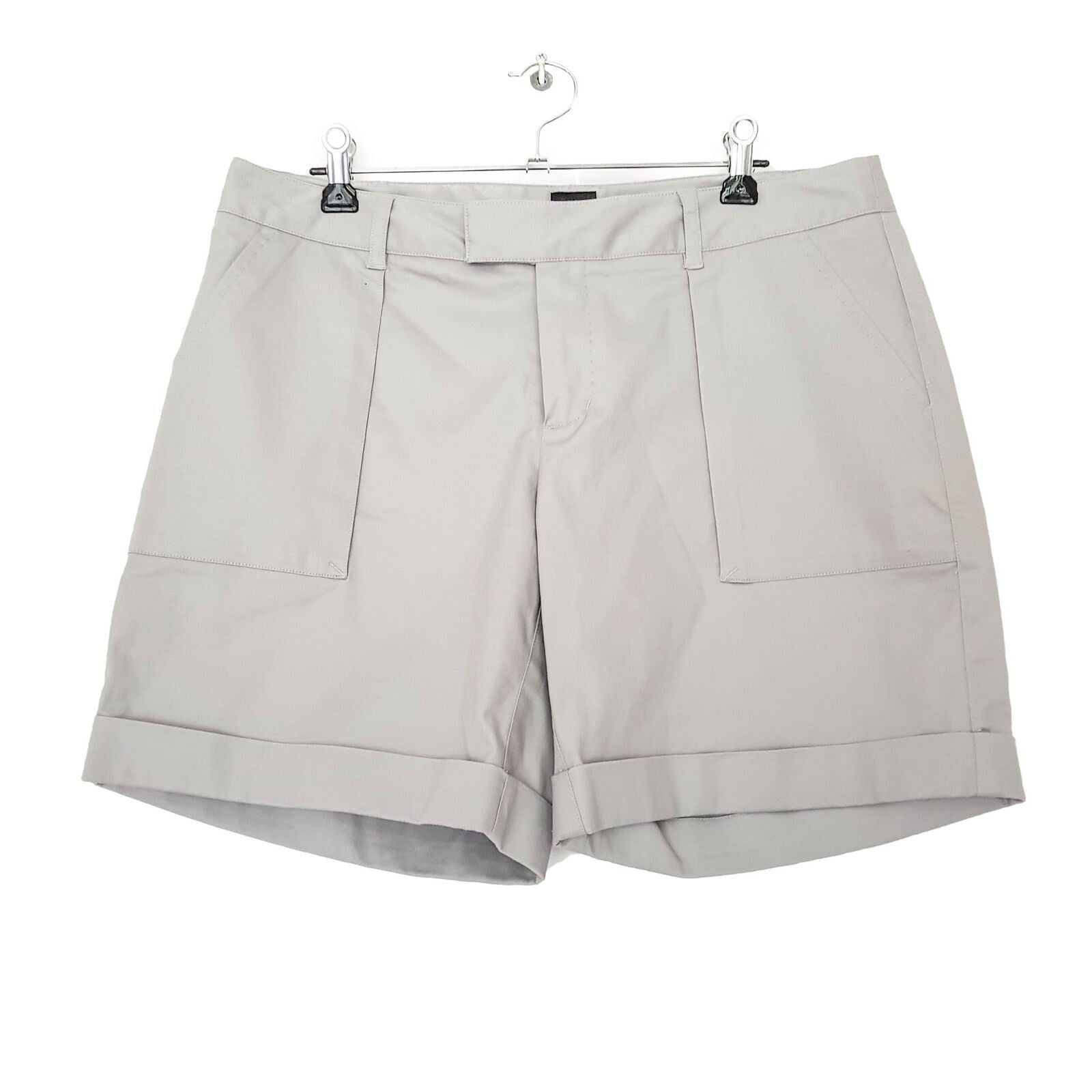 DAVID LAWRENCE Women's Mid Rise Waist Grey Shorts Cotton Casual Ladies Wear
