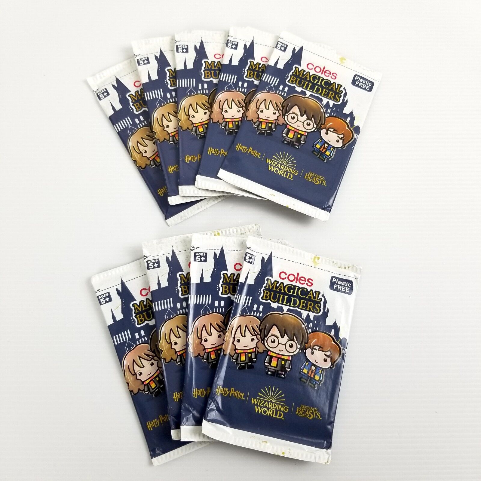 9x Coles Harry Potter Magical Builder Collectible Trading Cards, New & Sealed