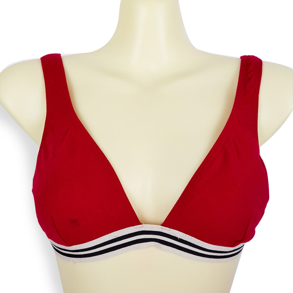 Seafolly Australia Red Triangle Bikini Top Swimwear Elasticised Stretch Size 10