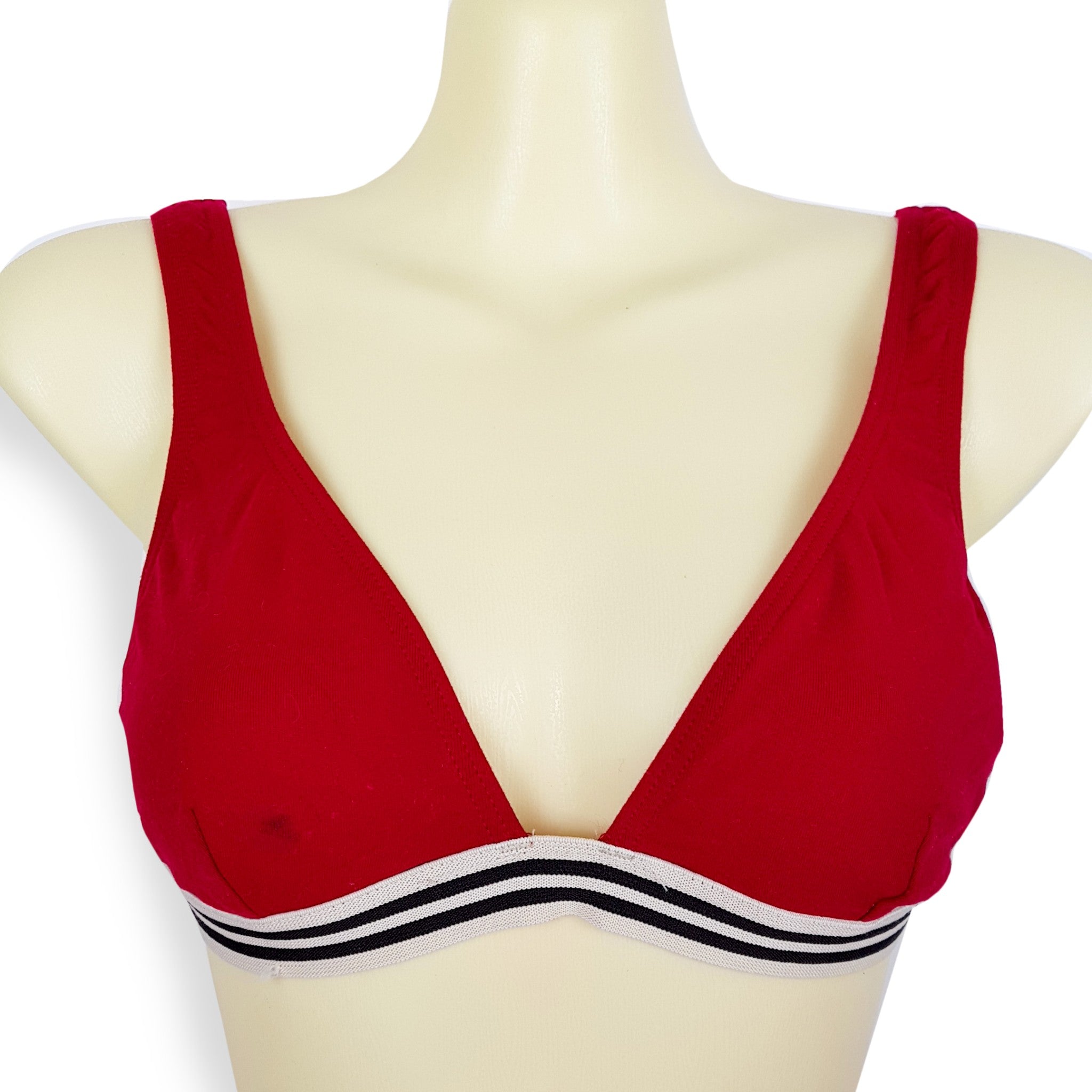 Seafolly Australia Red Triangle Bikini Top Swimwear Elasticised Stretch Size 10