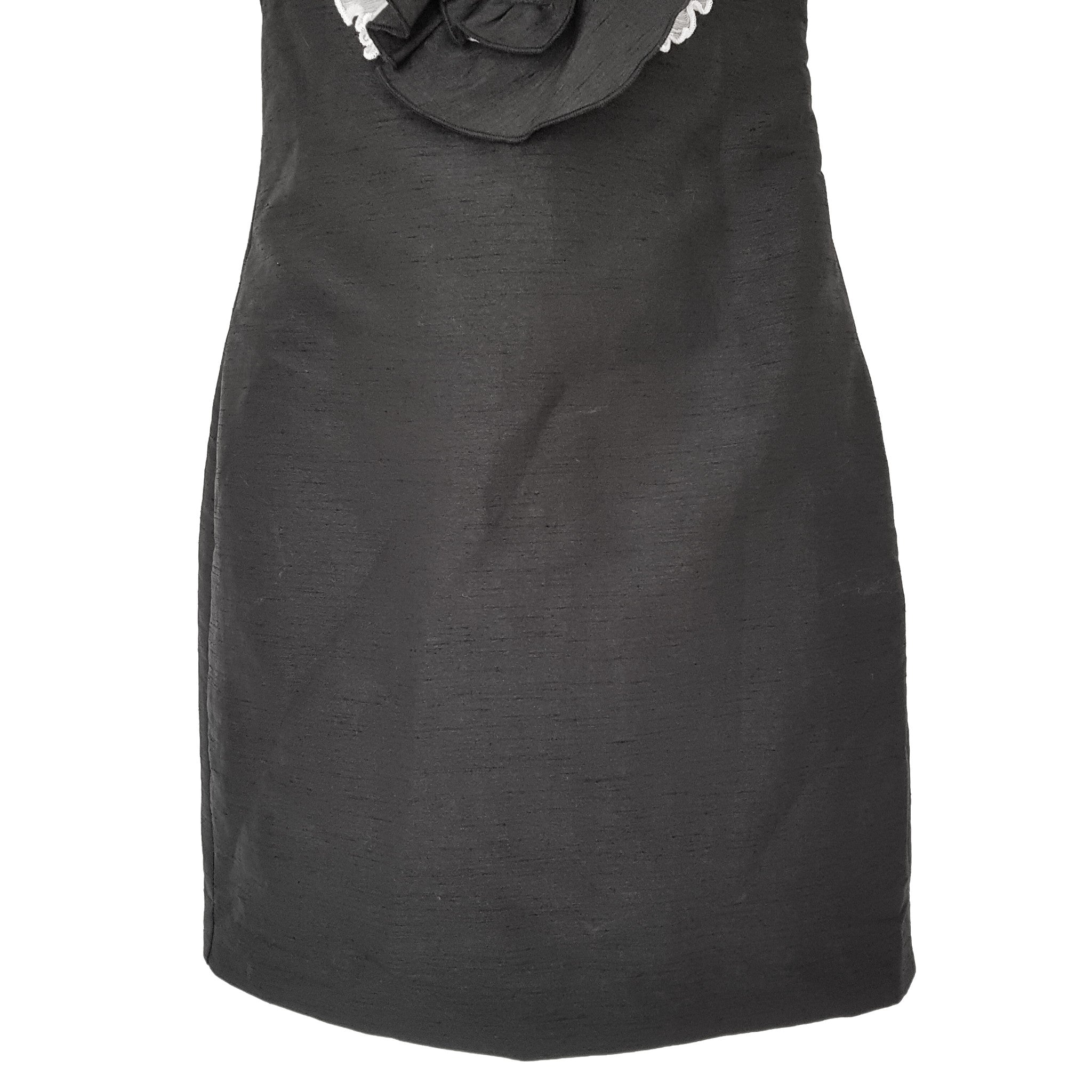 PILGRIM Eva Fantasy Dress Black White Silk Ruffle Sleeveless Sheath Dress Party