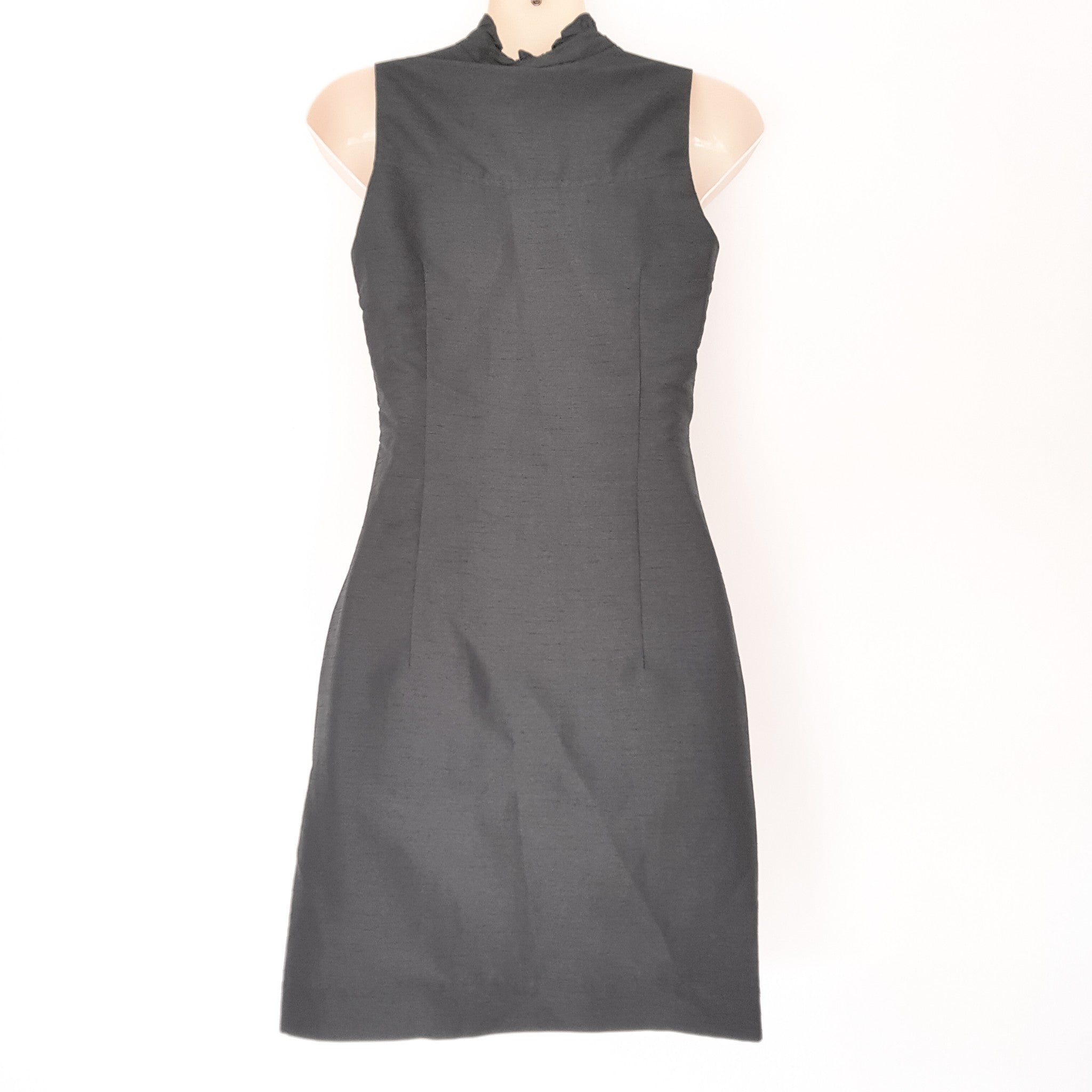 PILGRIM Eva Fantasy Dress Black White Silk Ruffle Sleeveless Sheath Dress Party