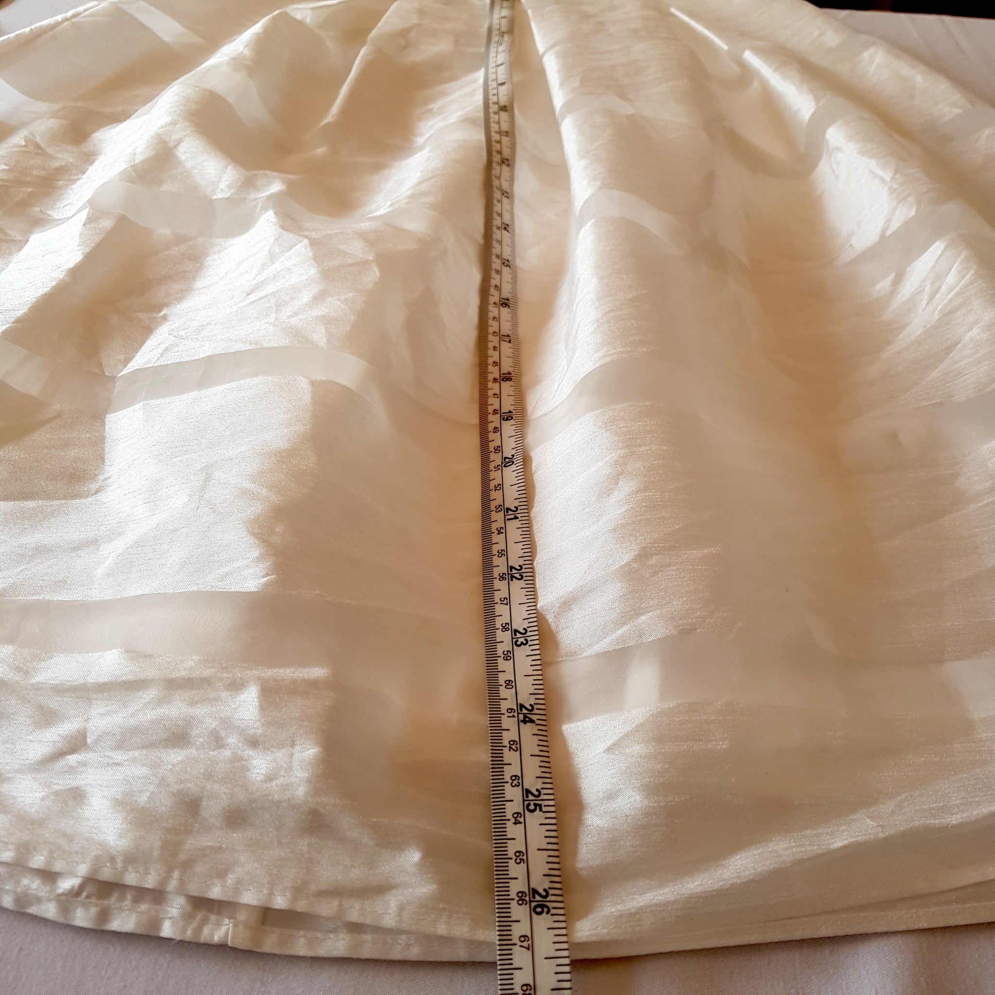 FOREVER NEW Designer White Mesh Semi-Transparent Striped Pleated A-Line Skirt 6