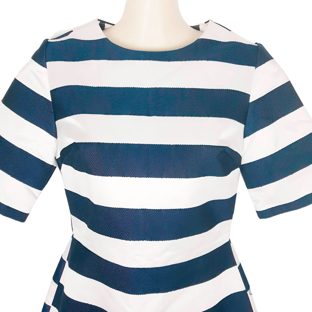 Topshop Blue White Striped Sheath Mini Dress Short Sleeve Workwear Party Club