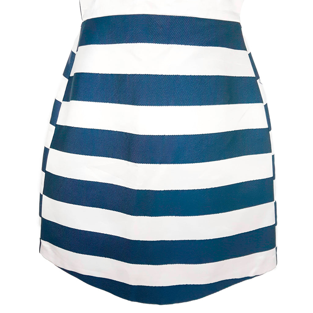 Topshop Blue White Striped Sheath Mini Dress Short Sleeve Workwear Party Club