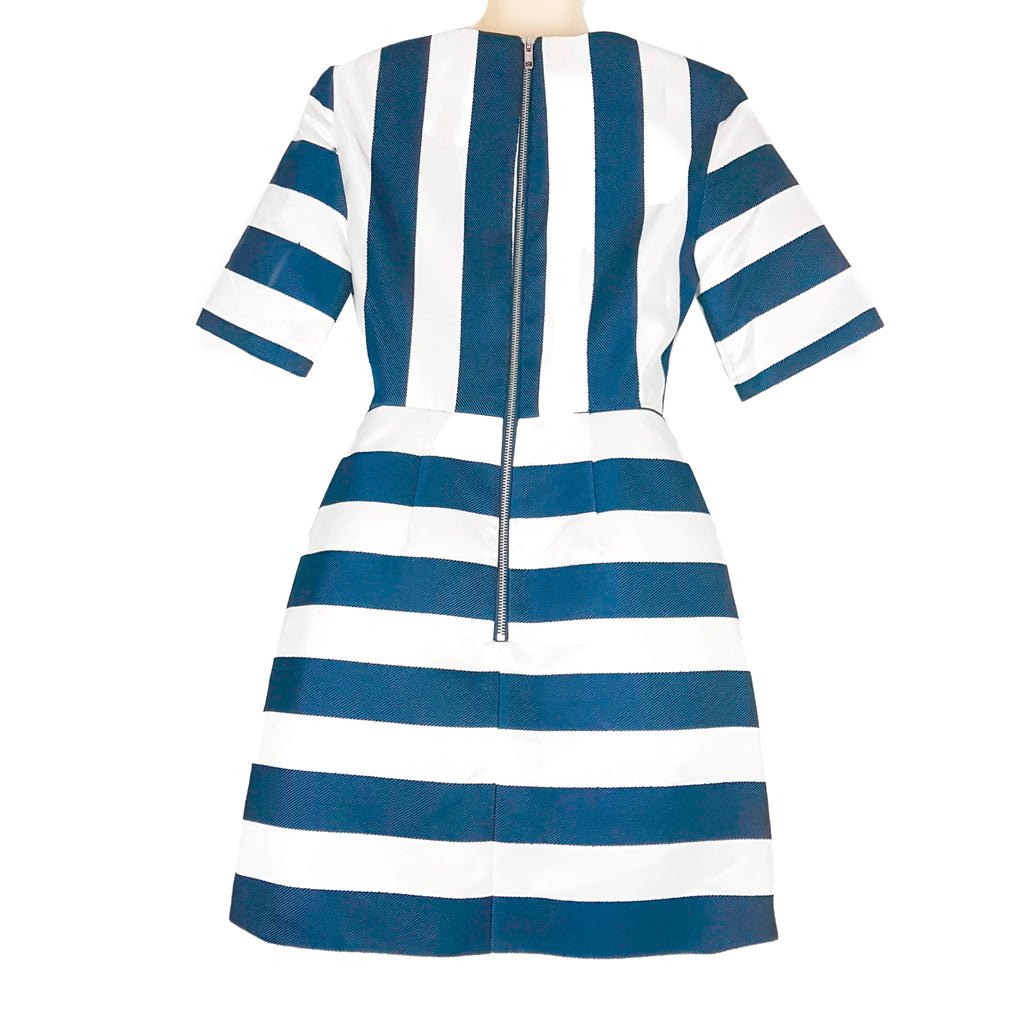 Topshop Blue White Striped Sheath Mini Dress Short Sleeve Workwear Party Club
