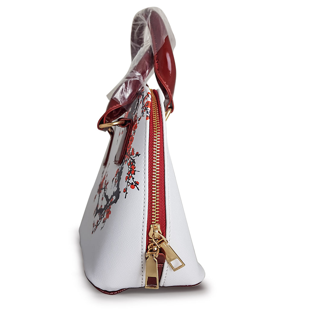 Cherry Blossom Luxury Handbag Sakura White Red Floral Shoulder Bag Japanese