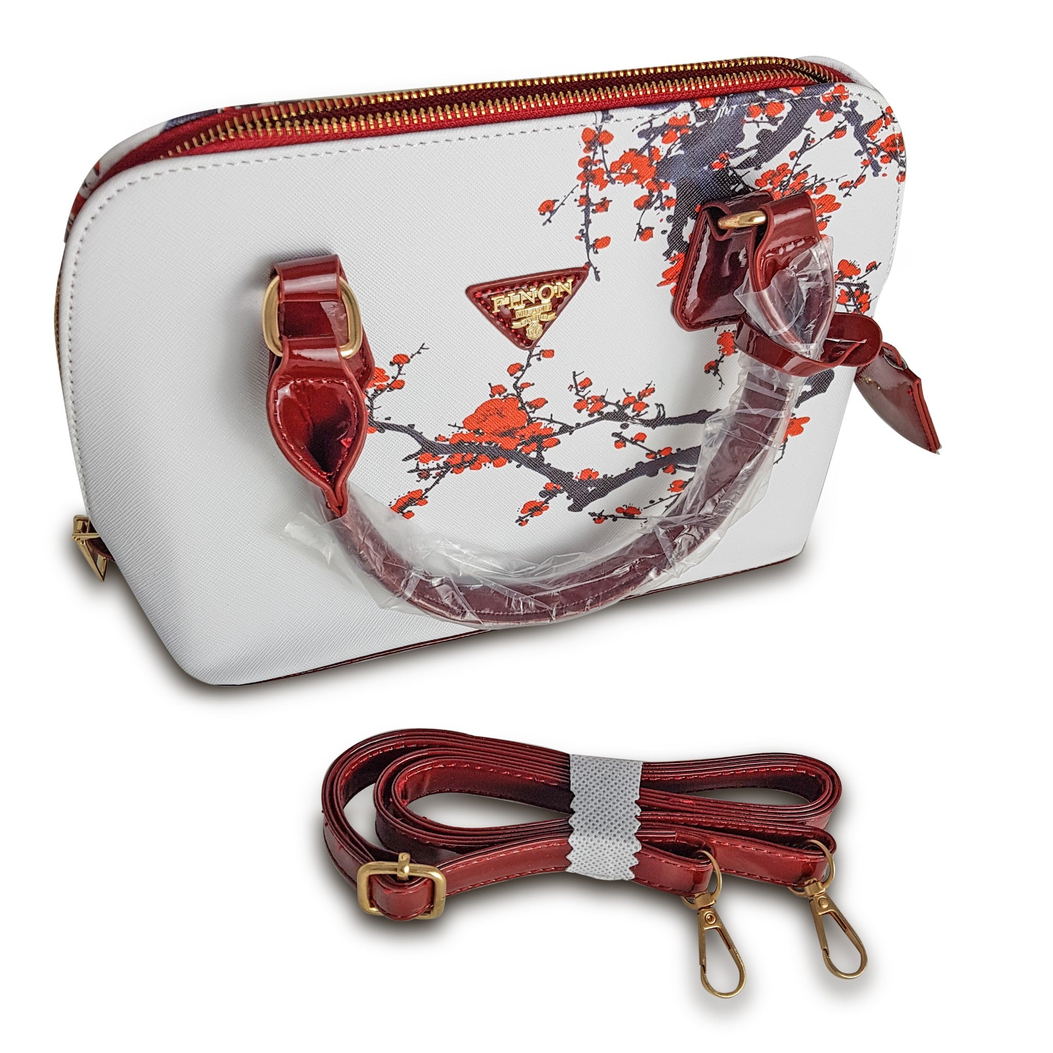 Cherry Blossom Luxury Handbag Sakura White Red Floral Shoulder Bag Japanese