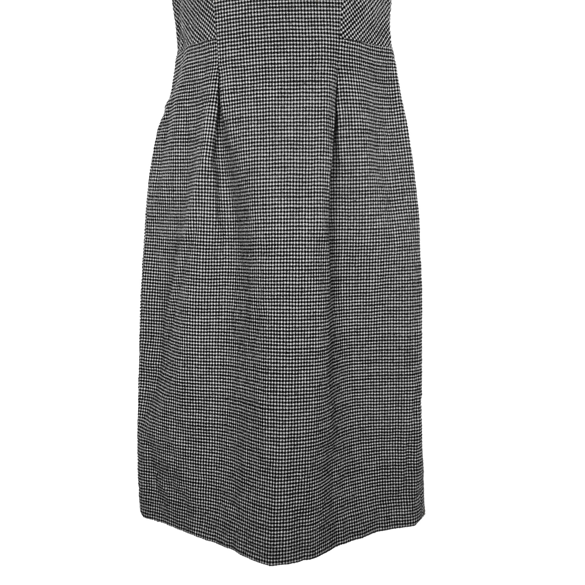Diane Von Furstenberg Raisa Wool Black White Houndstooth Sleeveless Dress Size 4