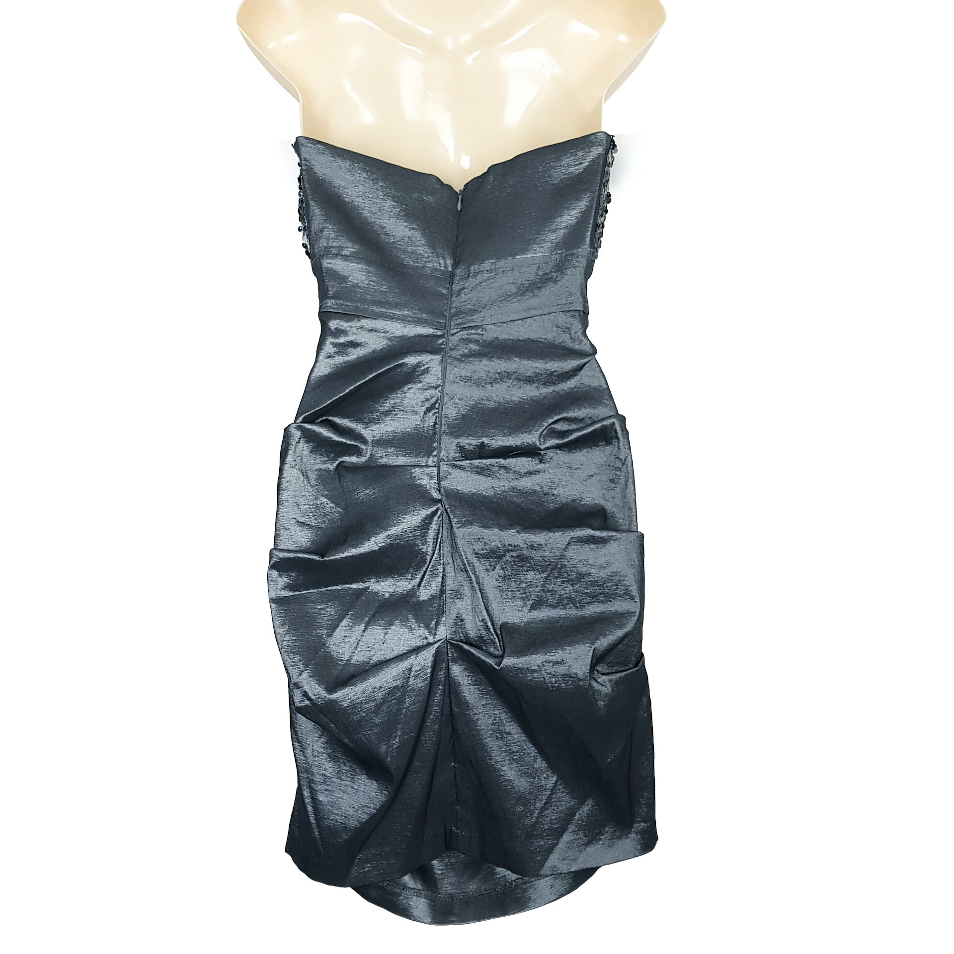 Arden B Grey Sequinned Sweetheart Strapless Dress Party Cocktail Wedding Size M