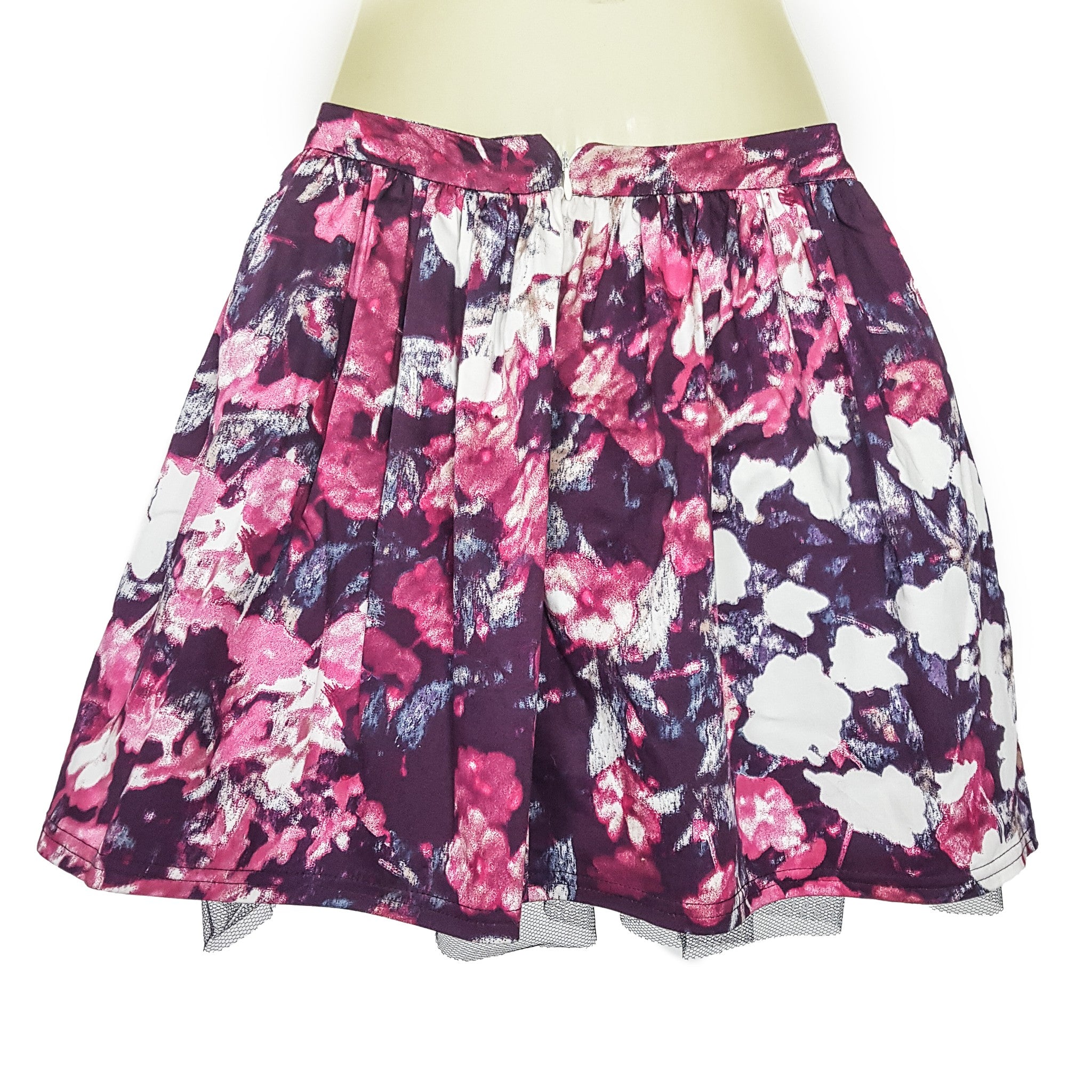 Oh My Love London Pink Purple Floral Layered Puffy Flare Skirt Party XS New NWT