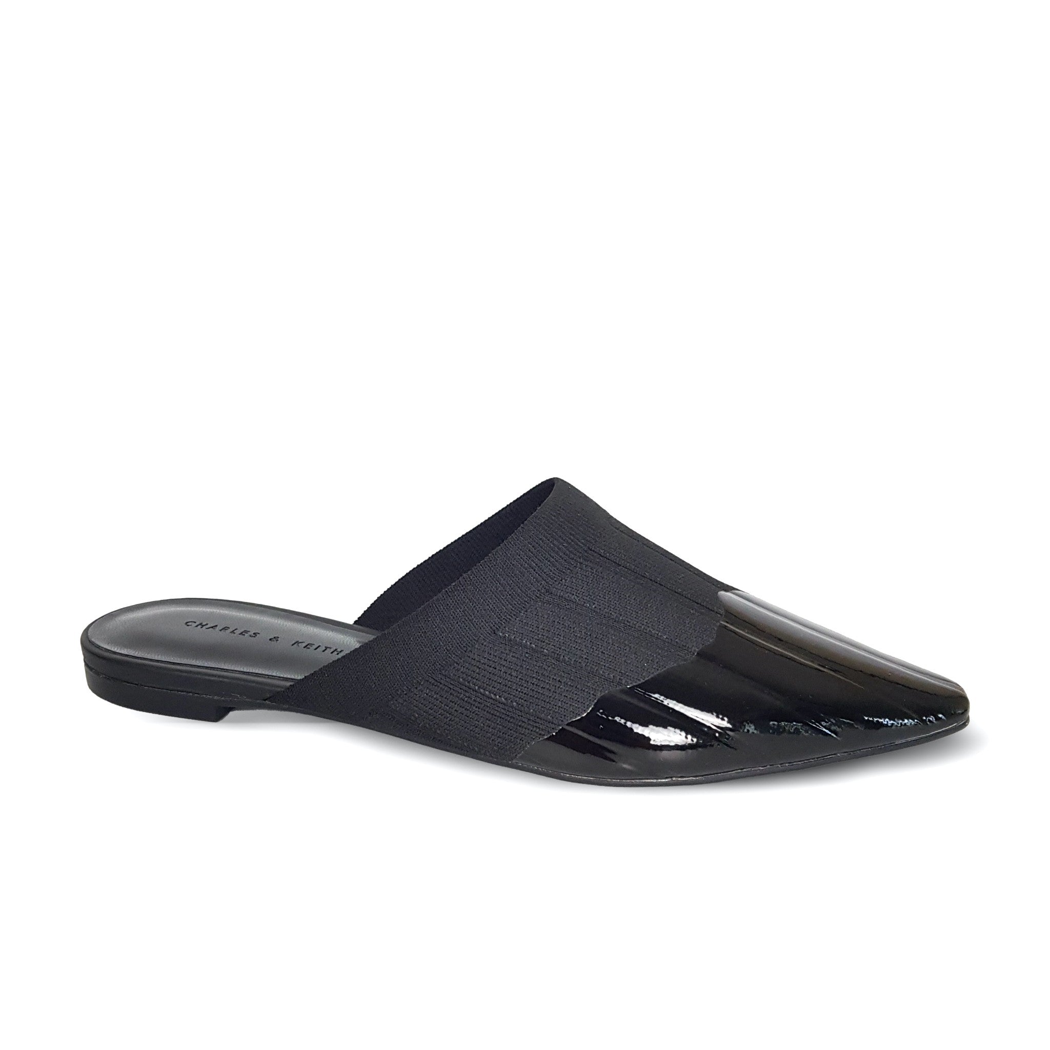 Charles & Keith Formal Black Pointed Toe Womens Flat Mules Sandals Size 35 US 4