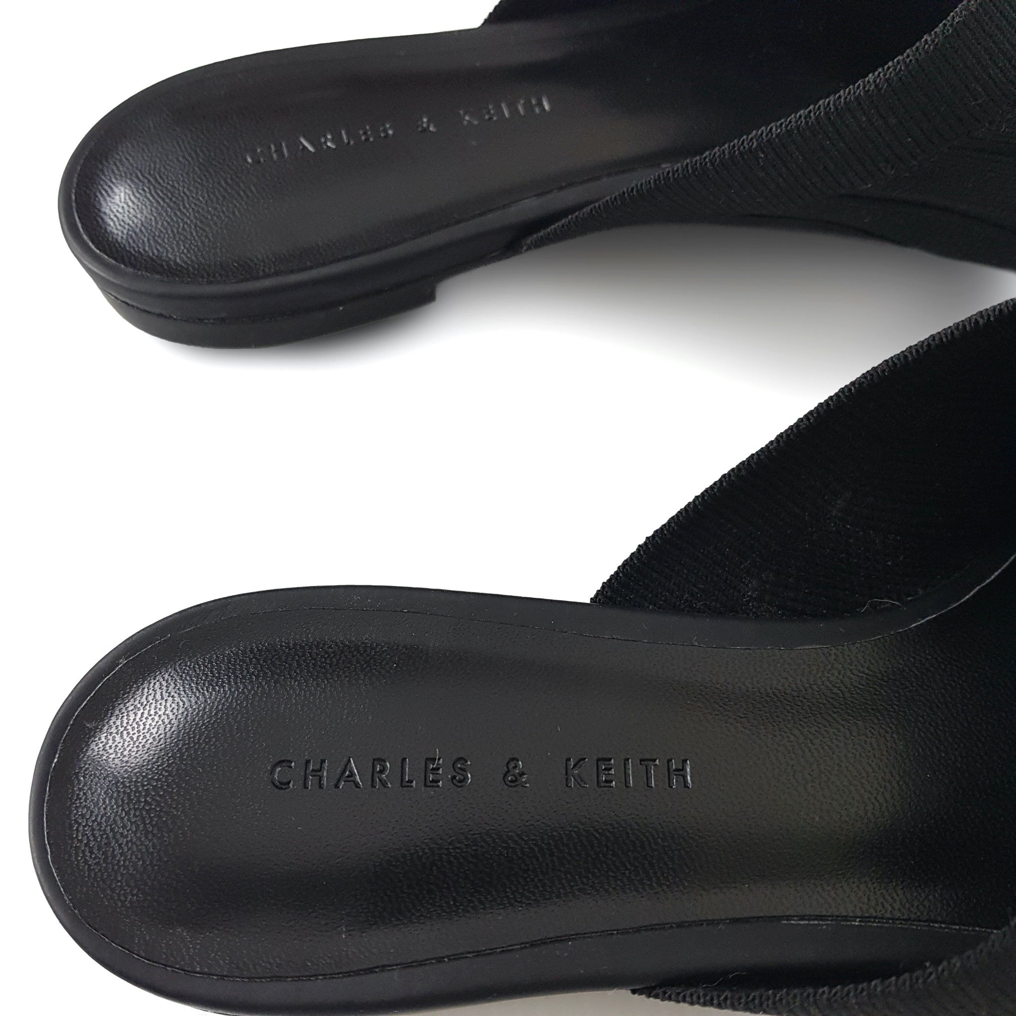 Charles & Keith Formal Black Pointed Toe Womens Flat Mules Sandals Size 35 US 4