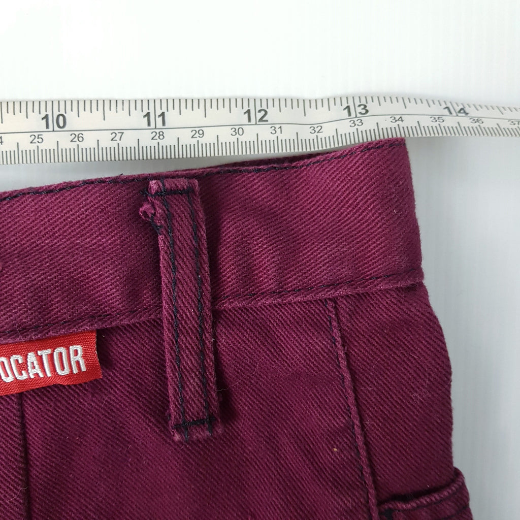Provocator Relaxed Burgundy Red Maroon Raw Hem High Waist Denim Shorts Size 10 M