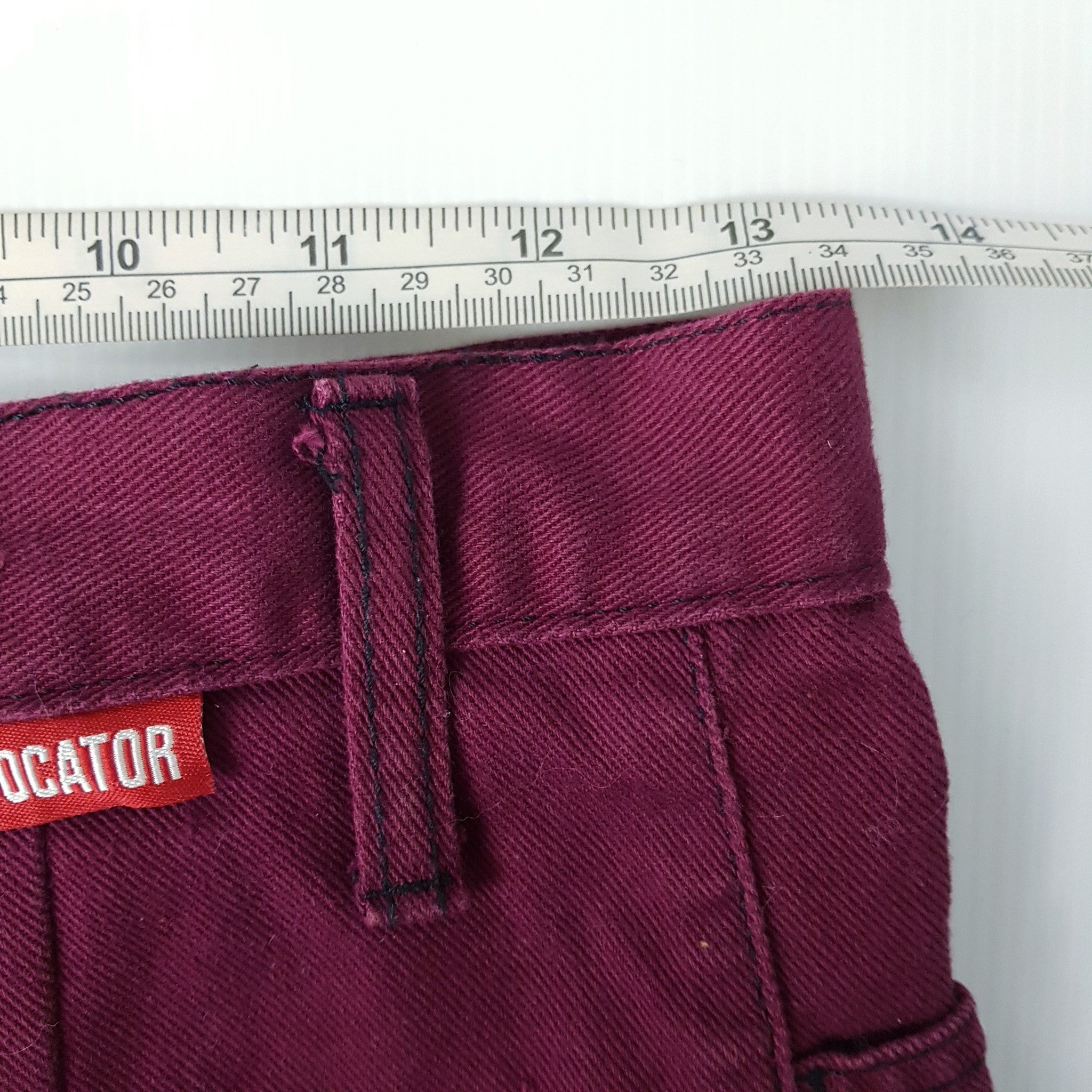 Provocator Relaxed Burgundy Red Maroon Raw Hem High Waist Denim Shorts Size 10 M