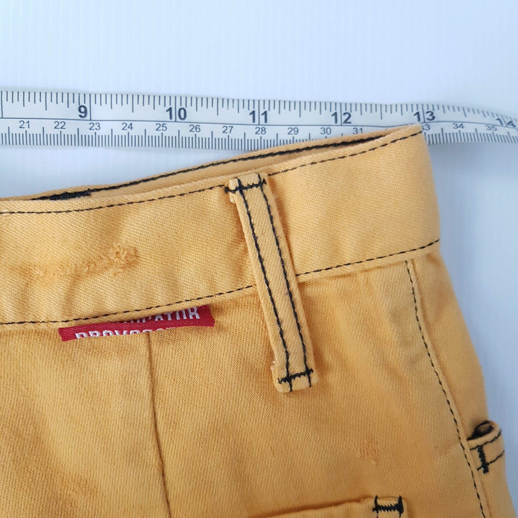 Provocator Relaxed Mustard Yellow Raw Hem Women's High Waist Denim Shorts 10 M