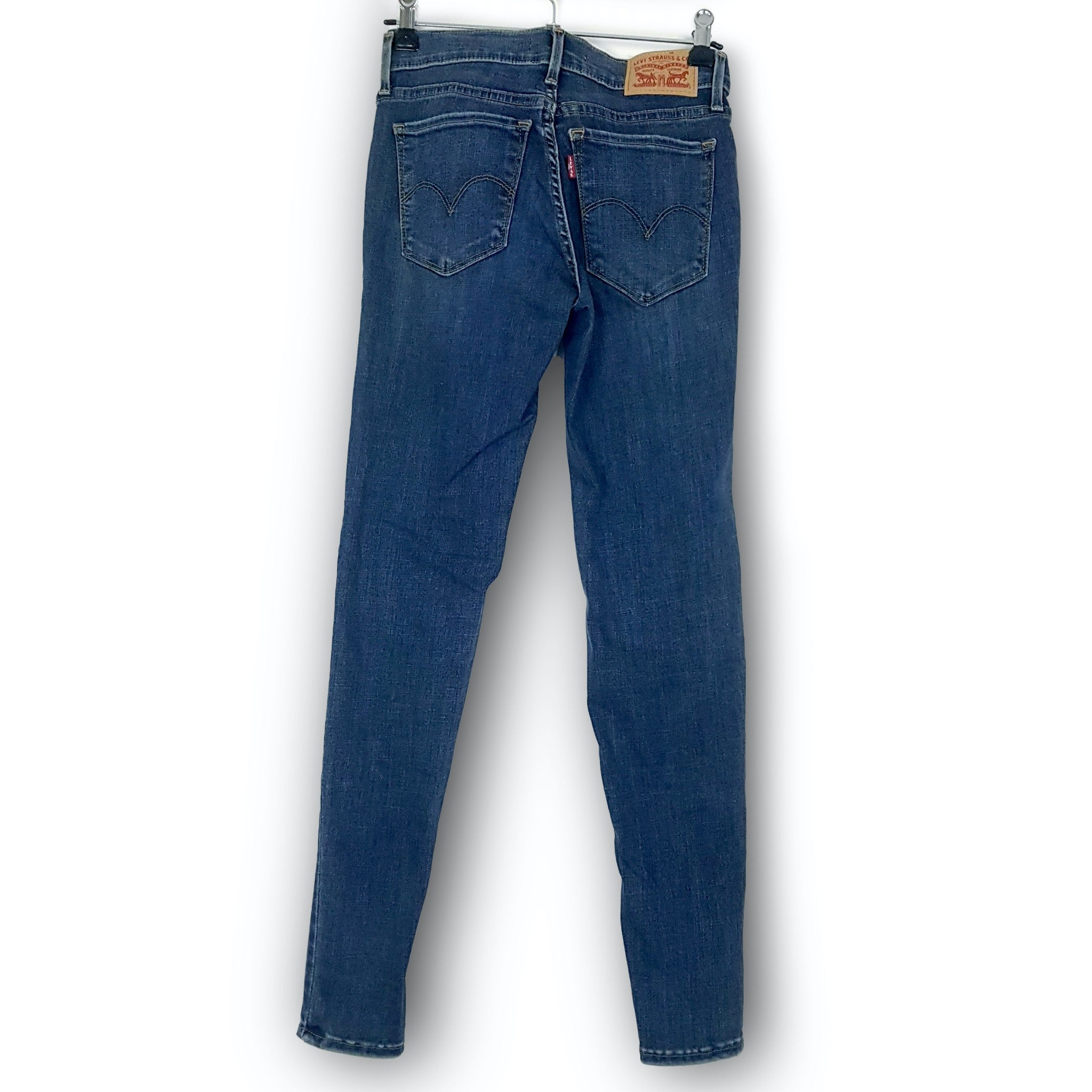 Levi's 710 W25 Super Skinny Denim Jeans Petite Teens Mid-Blue Wash Distressed