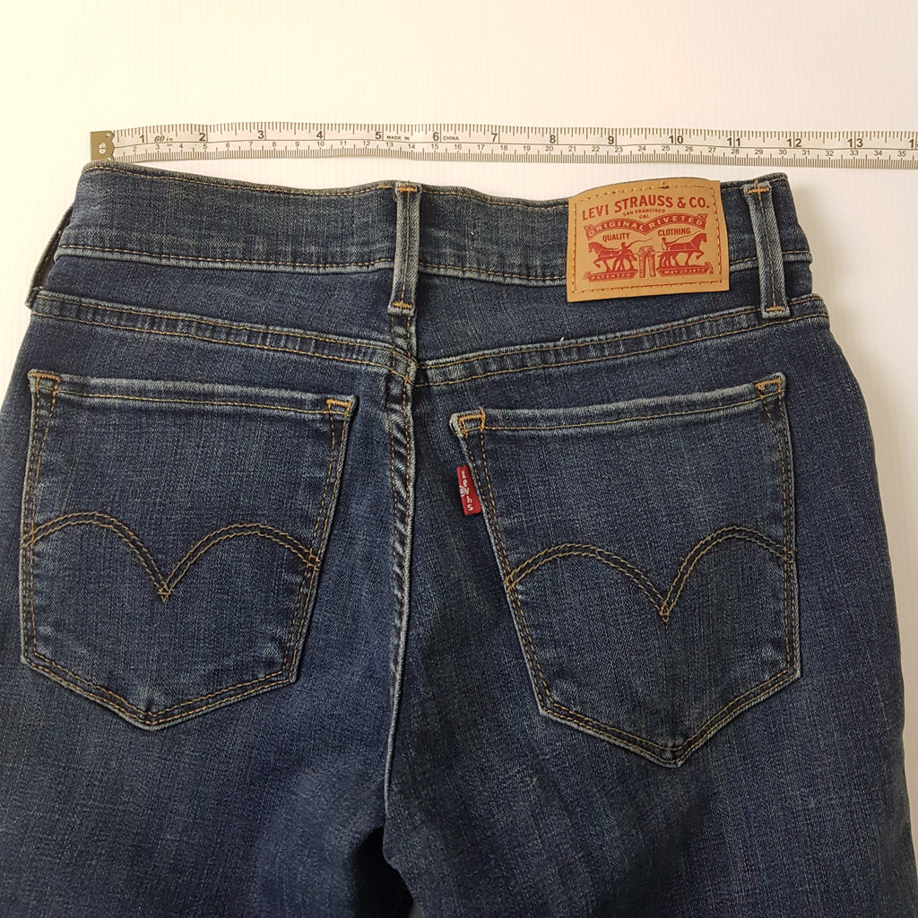 Levi's 710 W25 Super Skinny Denim Jeans Petite Teens Mid-Blue Wash Distressed