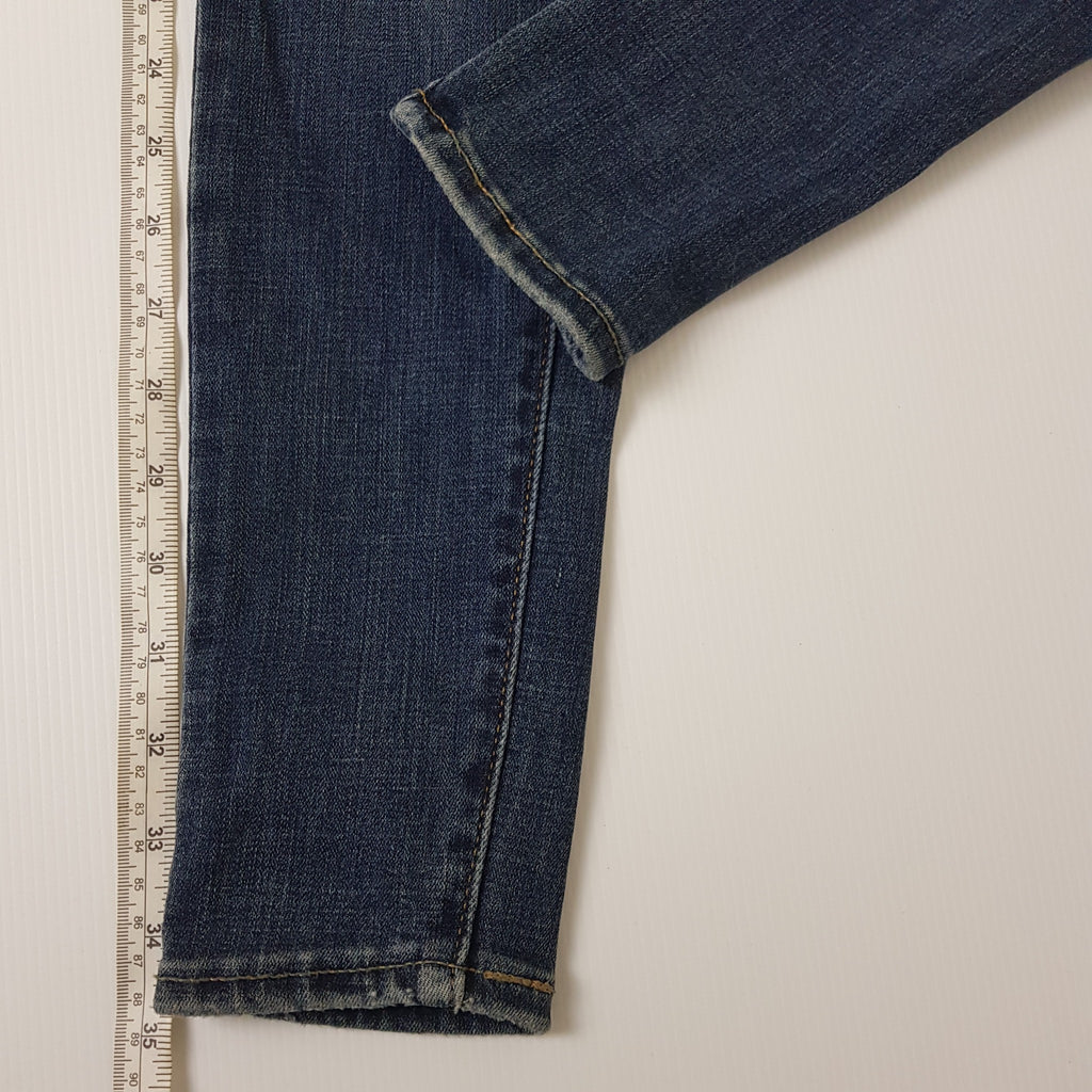 Levi's 710 W25 Super Skinny Denim Jeans Petite Teens Mid-Blue Wash Distressed