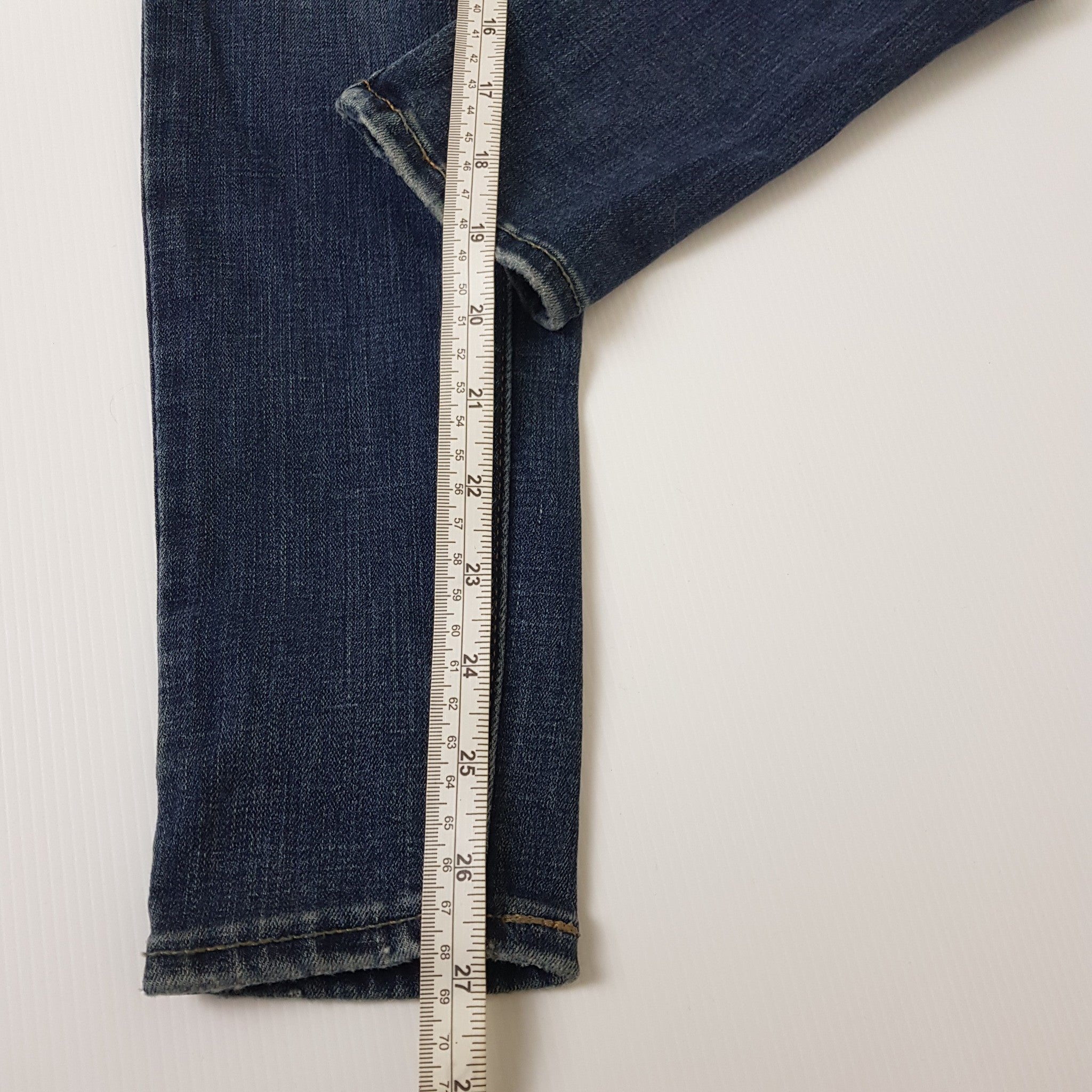 Levi's 710 W25 Super Skinny Denim Jeans Petite Teens Mid-Blue Wash Distressed