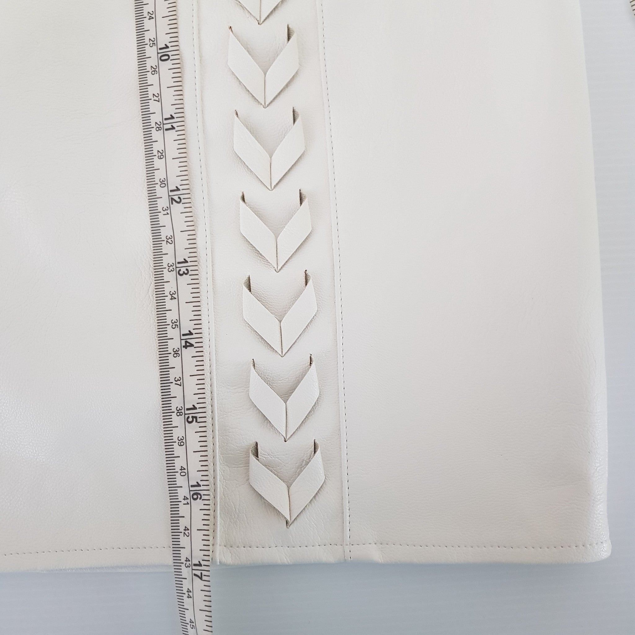 Missguided Women's White Faux Leather Mini Skirt Braided Lace Up Detail Size 8 S