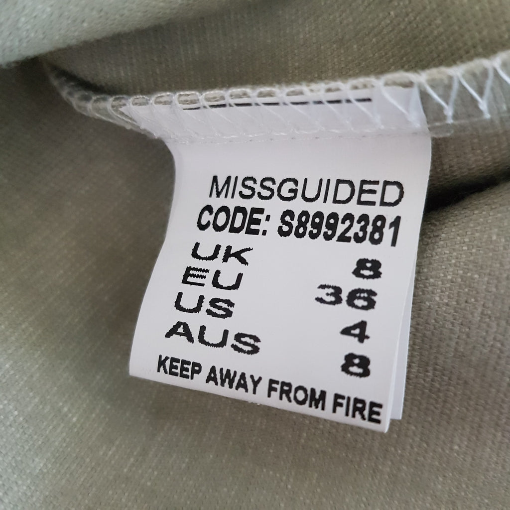 Missguided Women's White Faux Leather Mini Skirt Braided Lace Up Detail Size 8 S