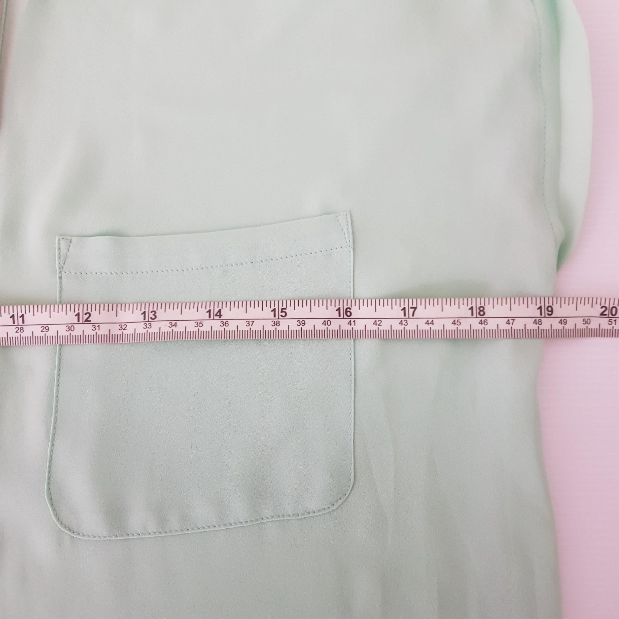 Sportsgirl Coral Pink Green Short Sleeve Women's Collared Blouse Top Button 8