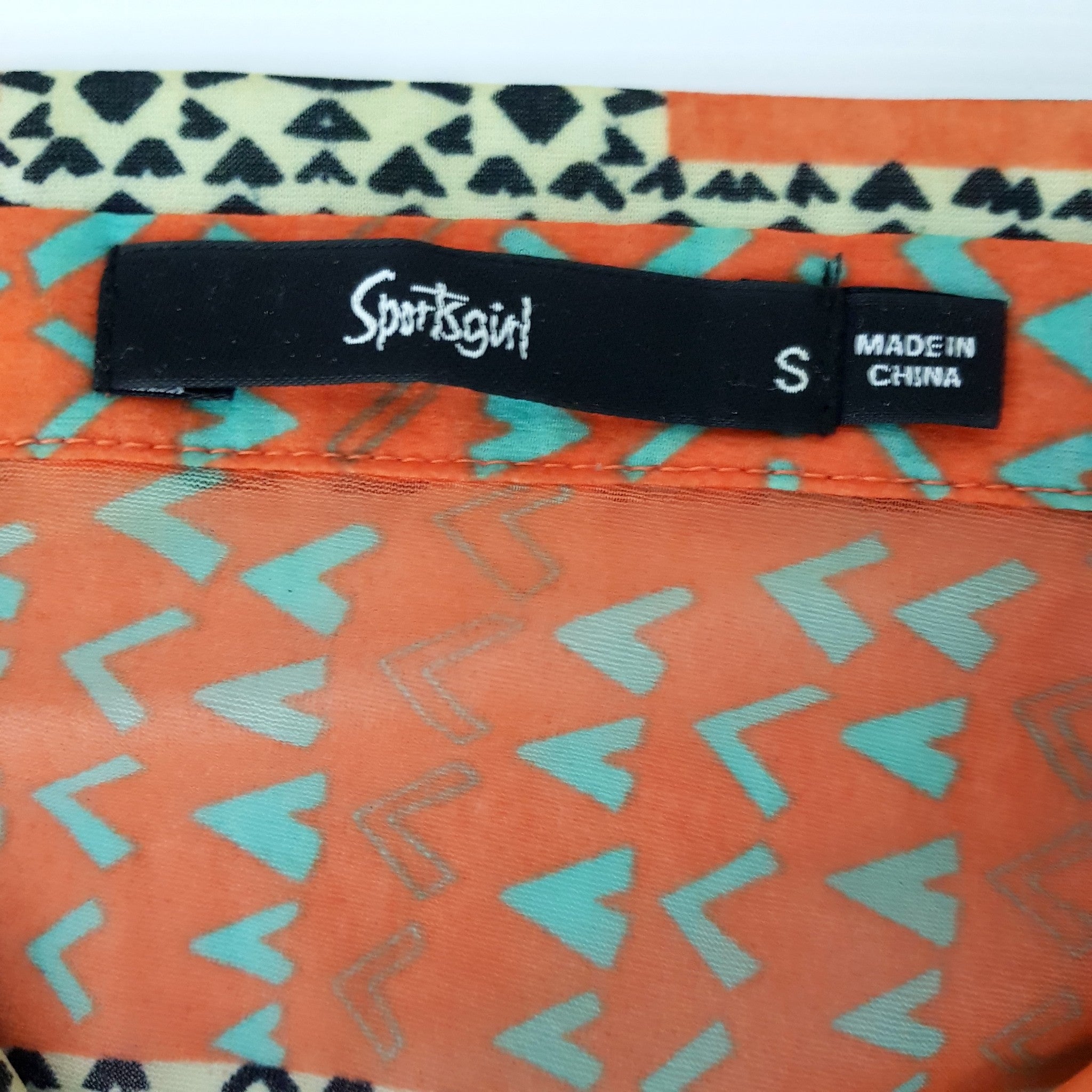 Sportsgirl Funky Aztec Retro Multicolour Sleeveless Button Women's Blouse Top S