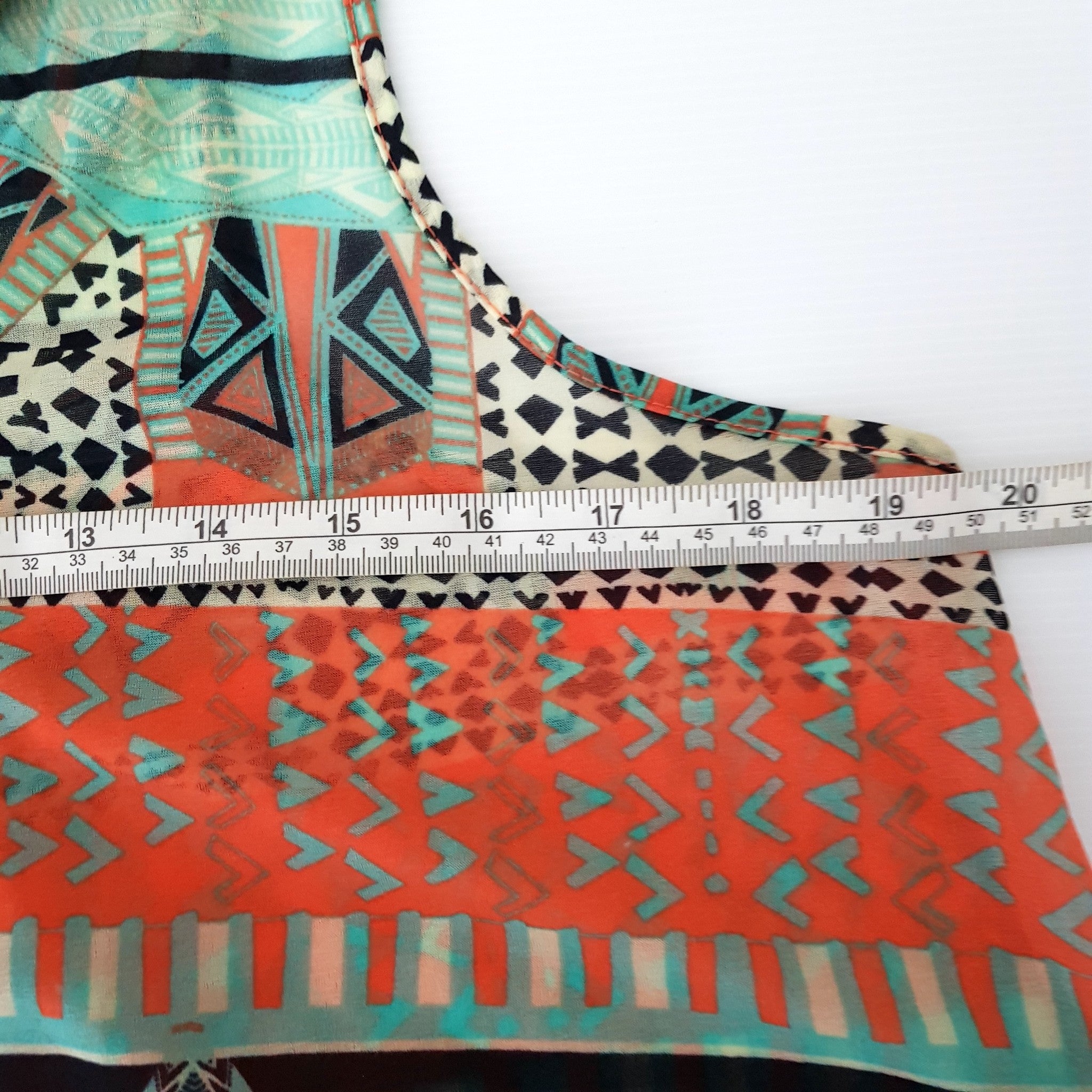 Sportsgirl Funky Aztec Retro Multicolour Sleeveless Button Women's Blouse Top S