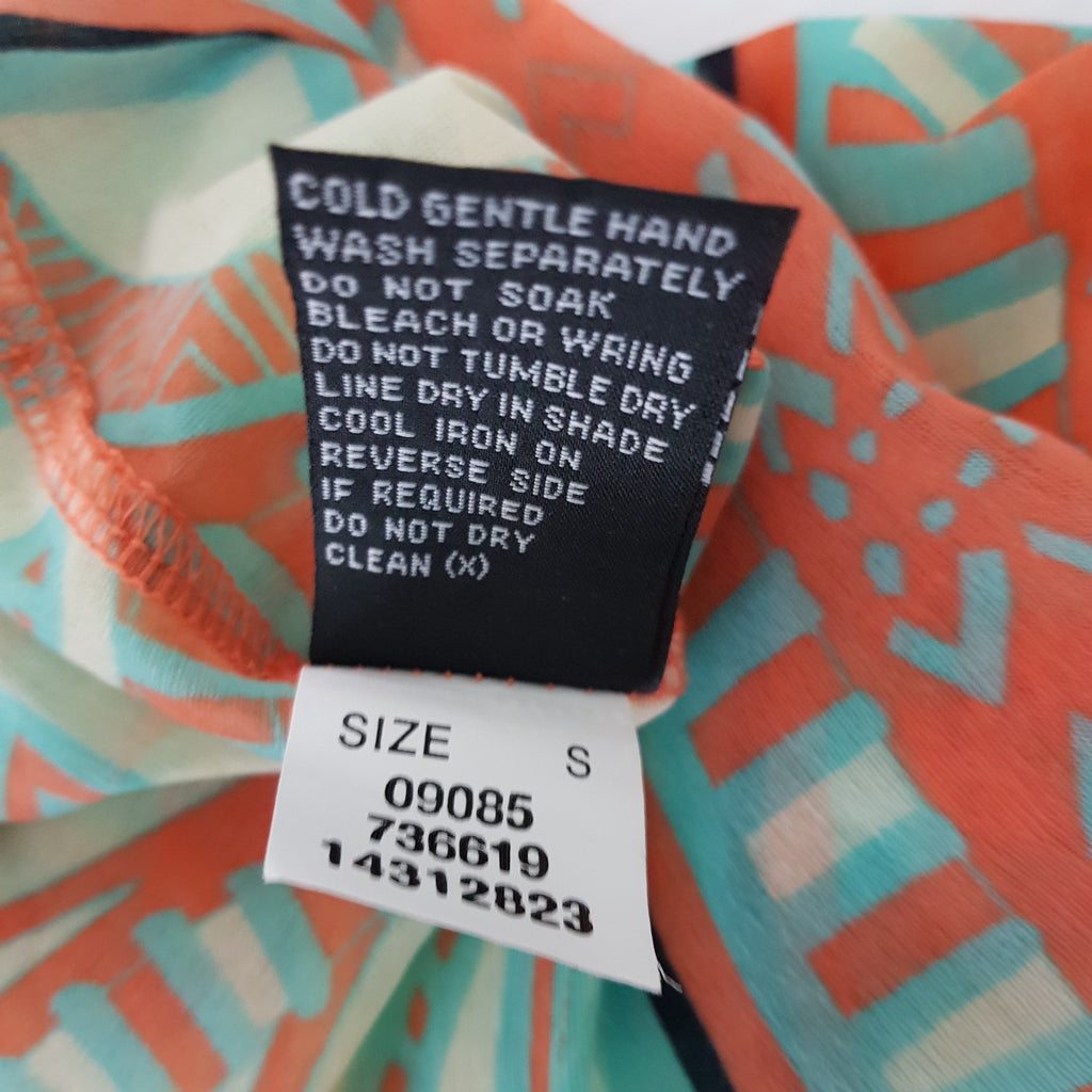 Sportsgirl Funky Aztec Retro Multicolour Sleeveless Button Women's Blouse Top S