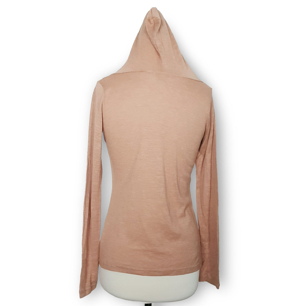 Vintage Pink Long Sleeve Stretch Women's Lightweight Pullover Hoodie Jumper 8 S