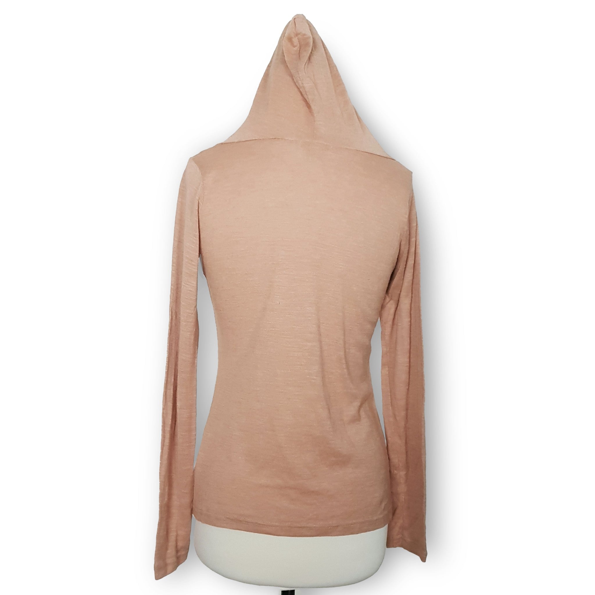 Vintage Pink Long Sleeve Stretch Women's Lightweight Pullover Hoodie Jumper 8 S