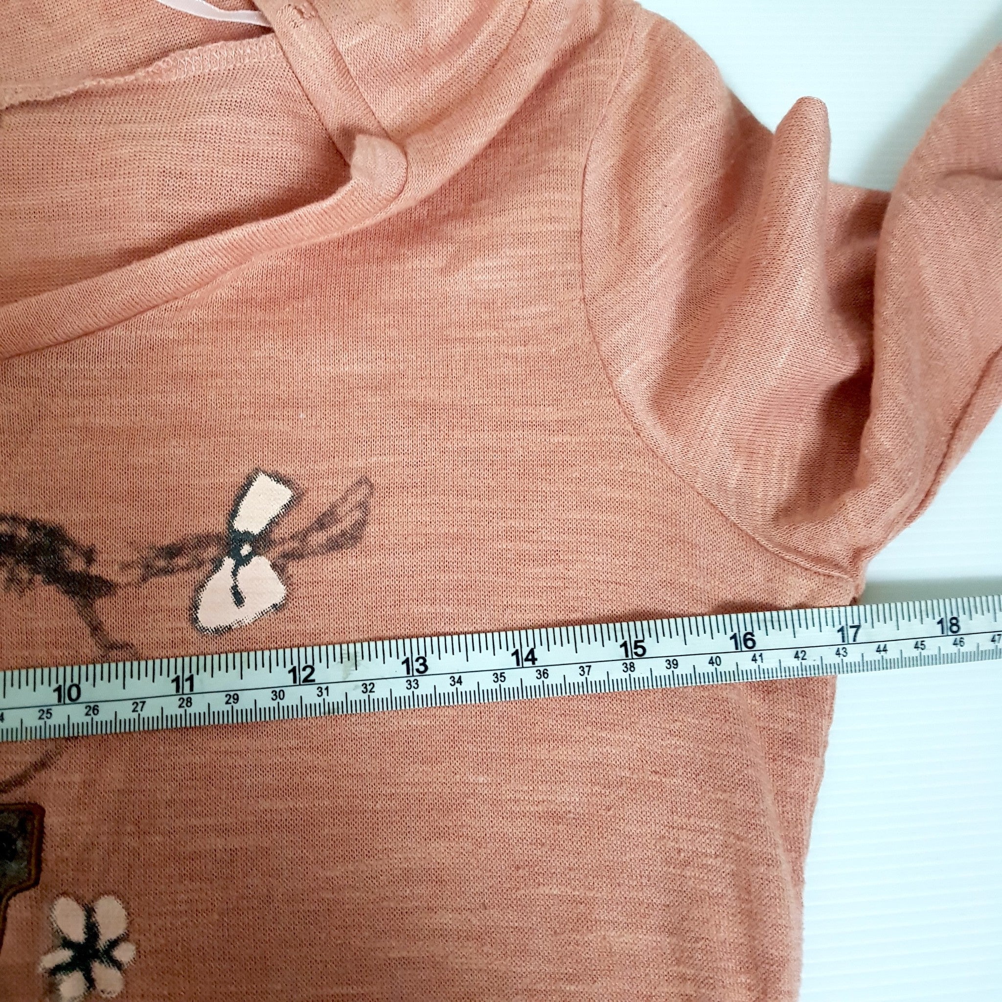 Vintage Pink Long Sleeve Stretch Women's Lightweight Pullover Hoodie Jumper 8 S