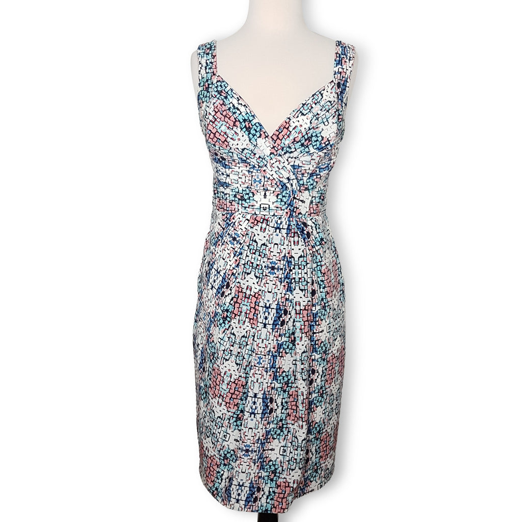 Diana Ferrari Sweetheart Sleeveless Sheath Dress Empire Waist Blue White Pink 8