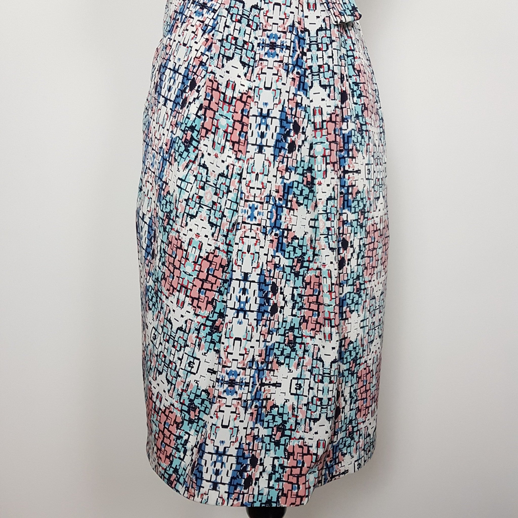 Diana Ferrari Sweetheart Sleeveless Sheath Dress Empire Waist Blue White Pink 8