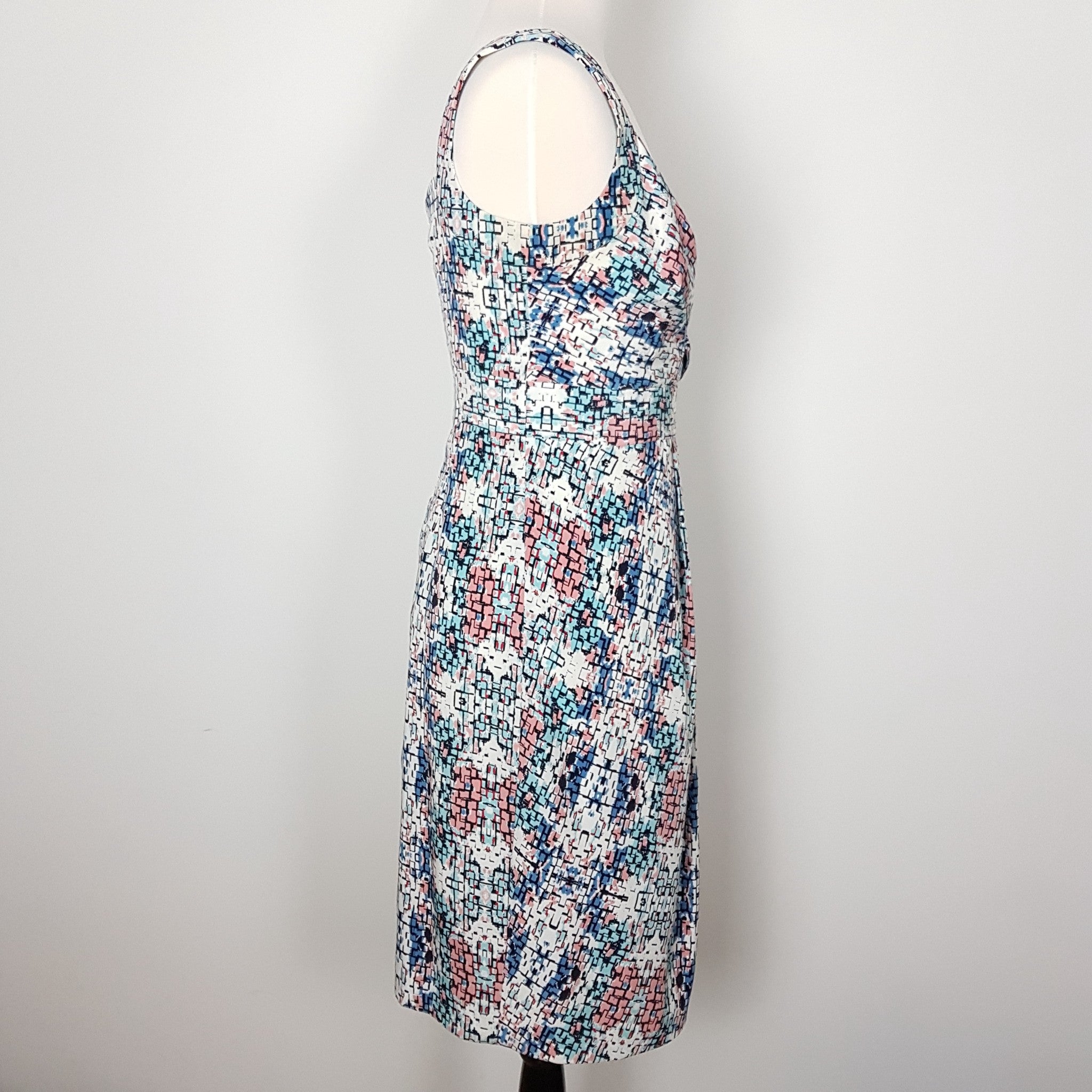 Diana Ferrari Sweetheart Sleeveless Sheath Dress Empire Waist Blue White Pink 8