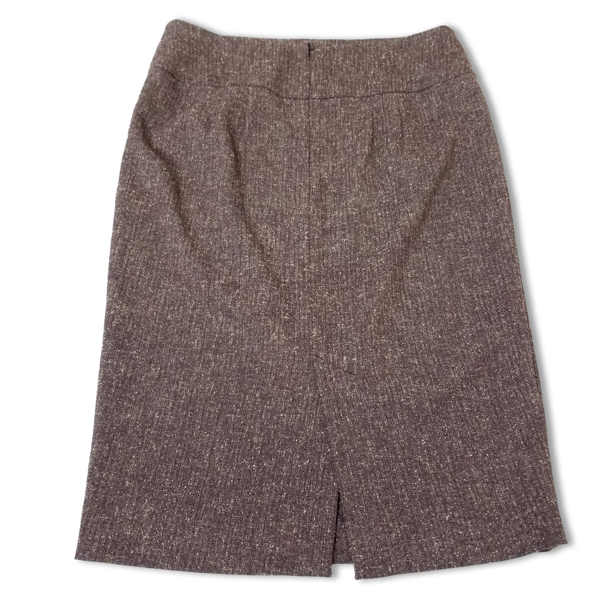 Diana Ferrari Women's Tweed Pencil Skirt 8 S Brown Workwear Officewear Business