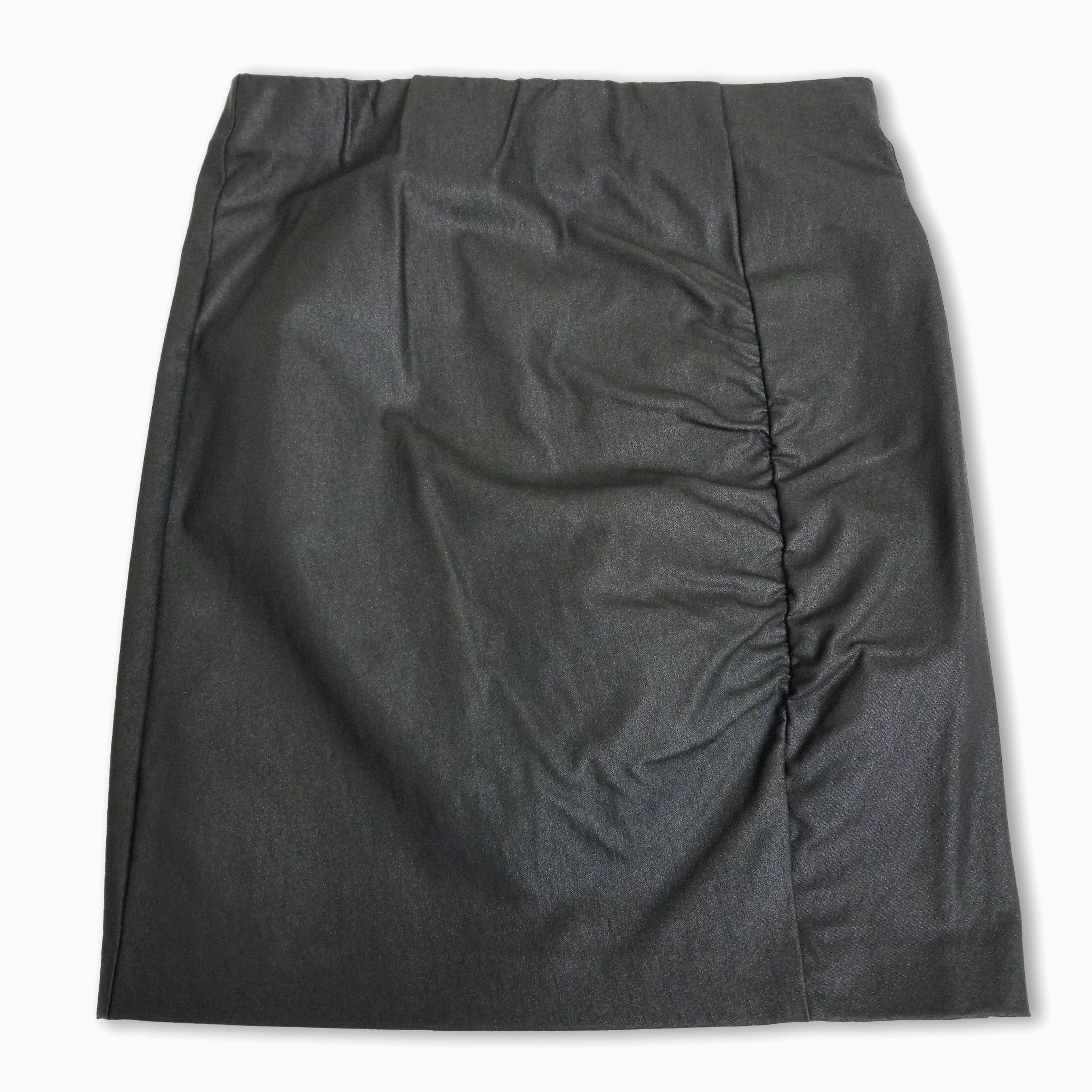 Willa Black Shiny Mini Straight Pencil Skirt 8 Sexy Party Glam Stretch Ruched S