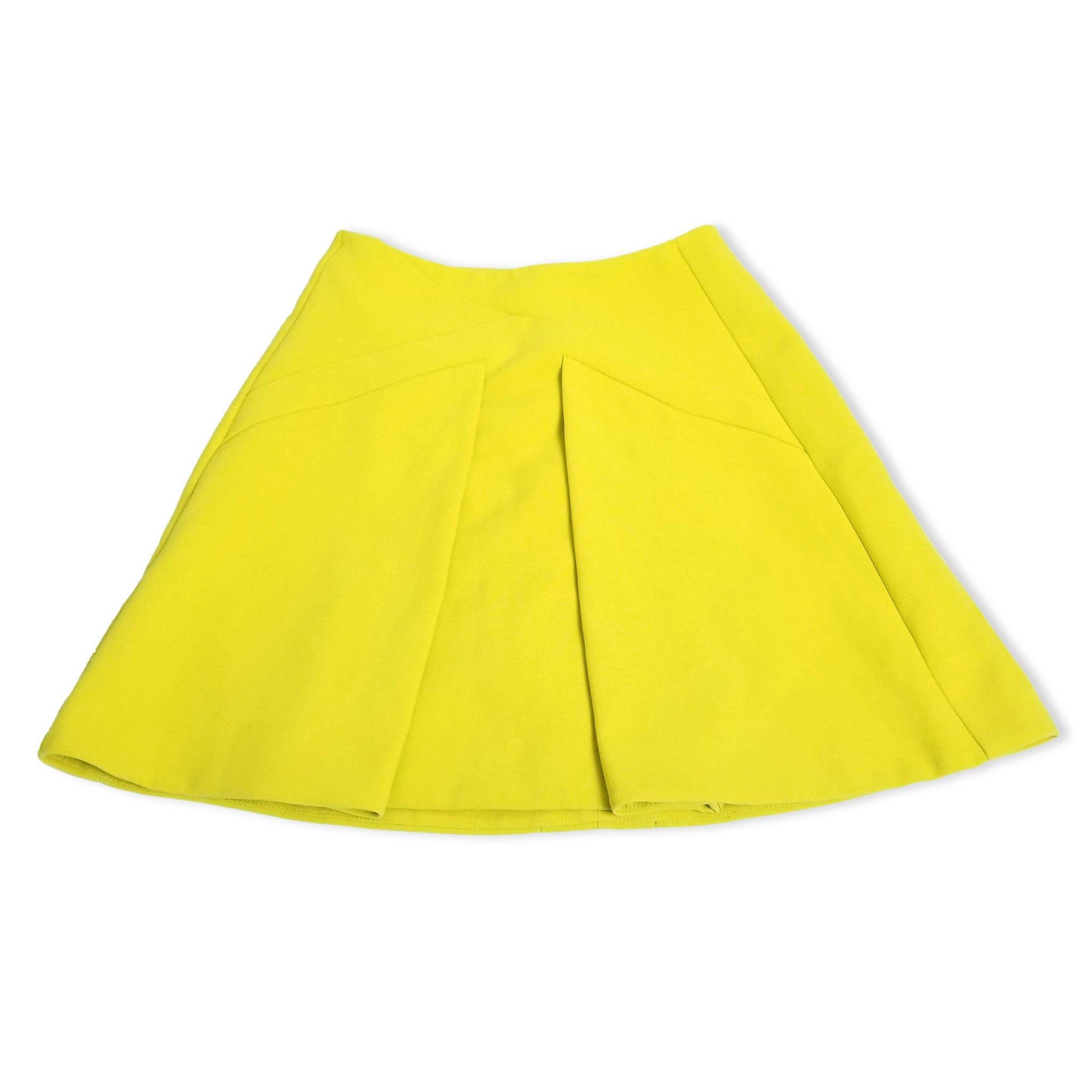 Cue Skirt 6 Designer Mustard Yellow Art Deco Funky Bright Party Work Creative XS