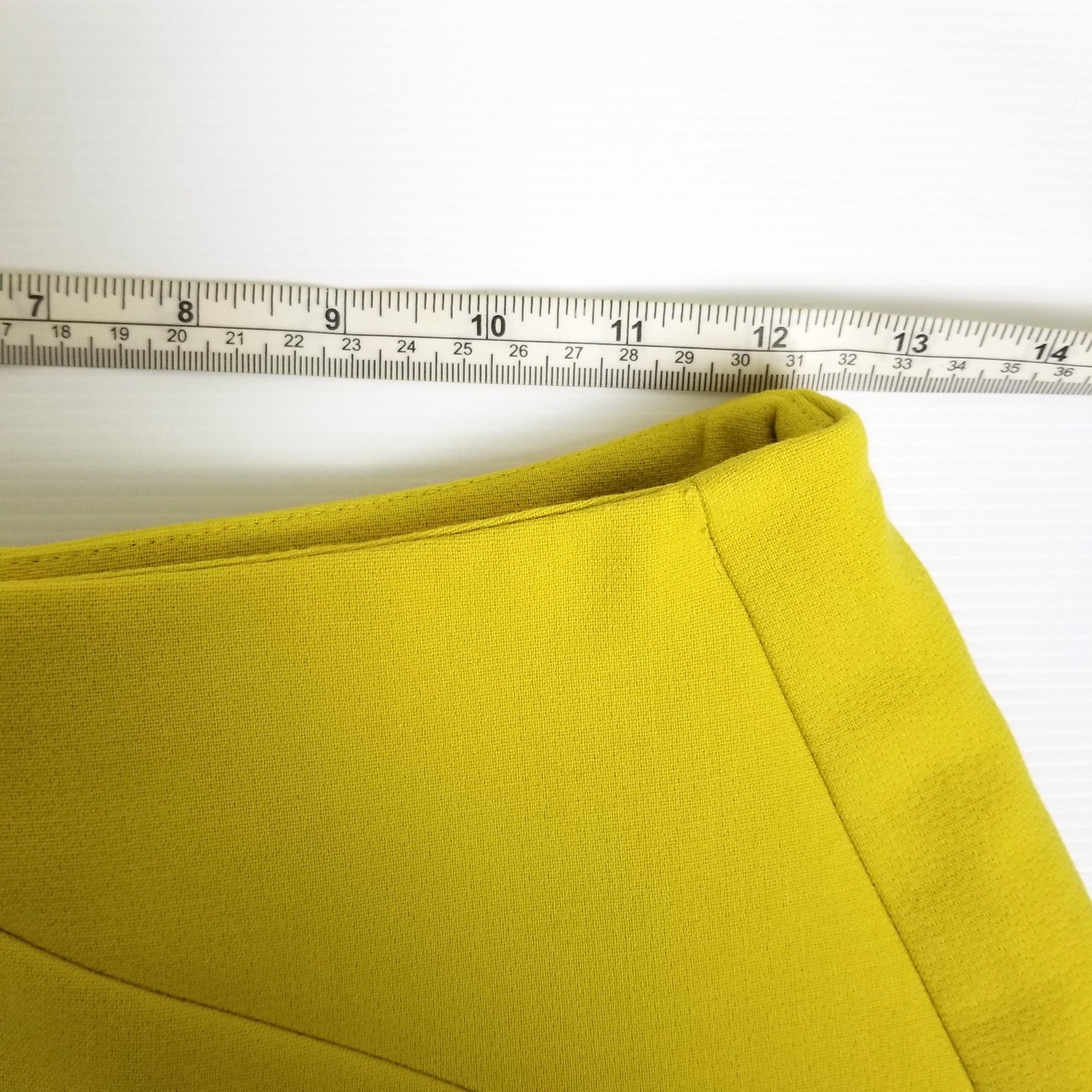 Cue Skirt 6 Designer Mustard Yellow Art Deco Funky Bright Party Work Creative XS