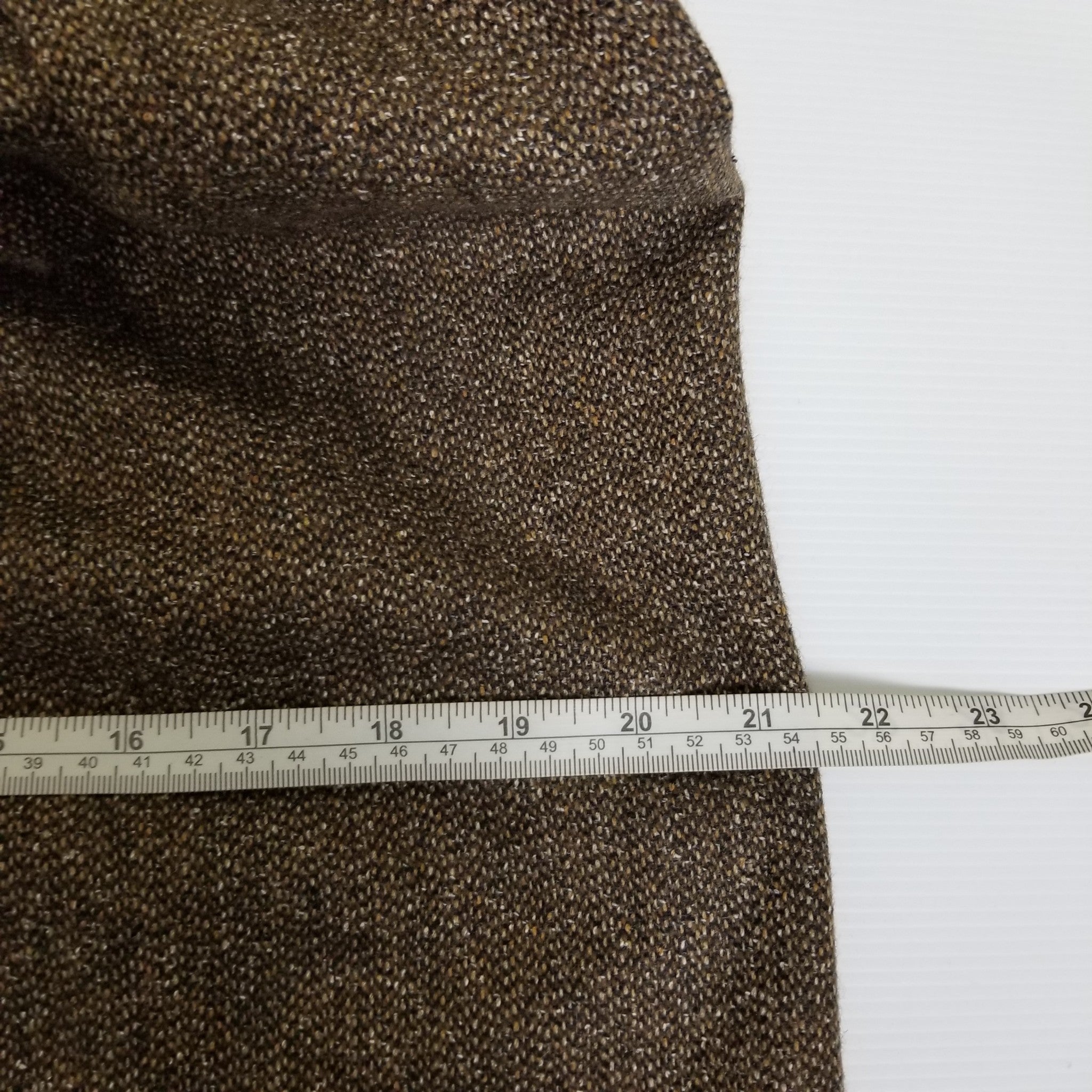 Basque Women's Brown Wool Dress 14 Sleeveless Sheath Tweed Workwear Officewear