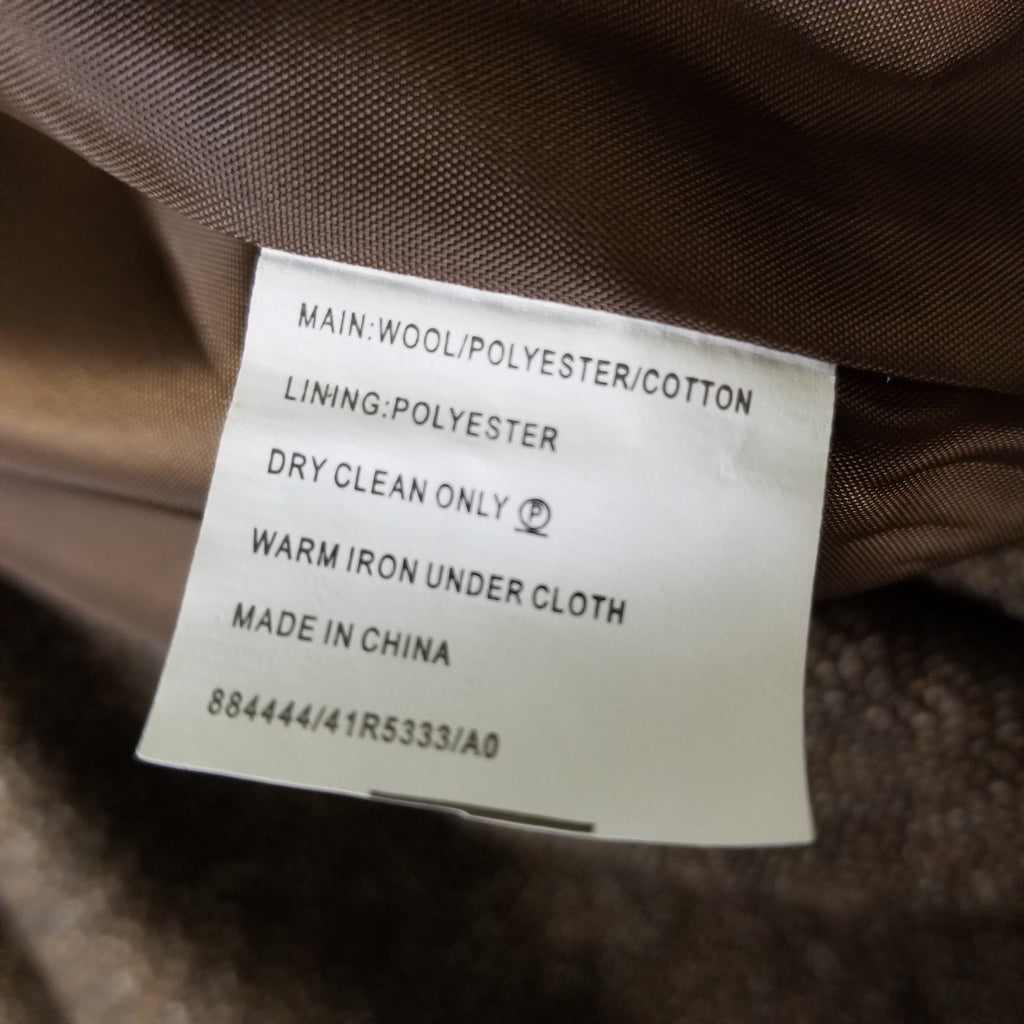 Basque Women's Brown Wool Dress 14 Sleeveless Sheath Tweed Workwear Officewear
