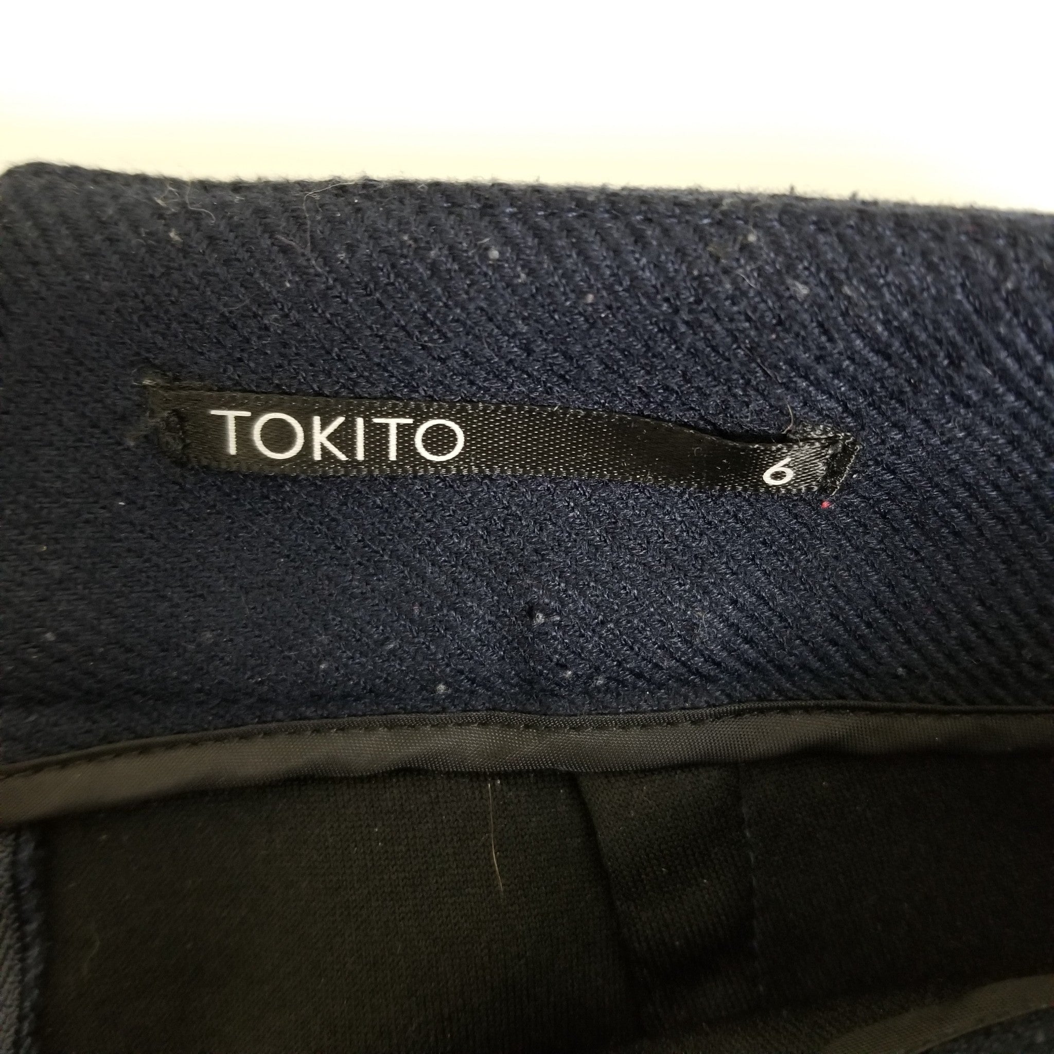 Tokito Women's Blue A-Line Mini Skirt XS 6 Mid Rise Pockets Textured Knit Fitted