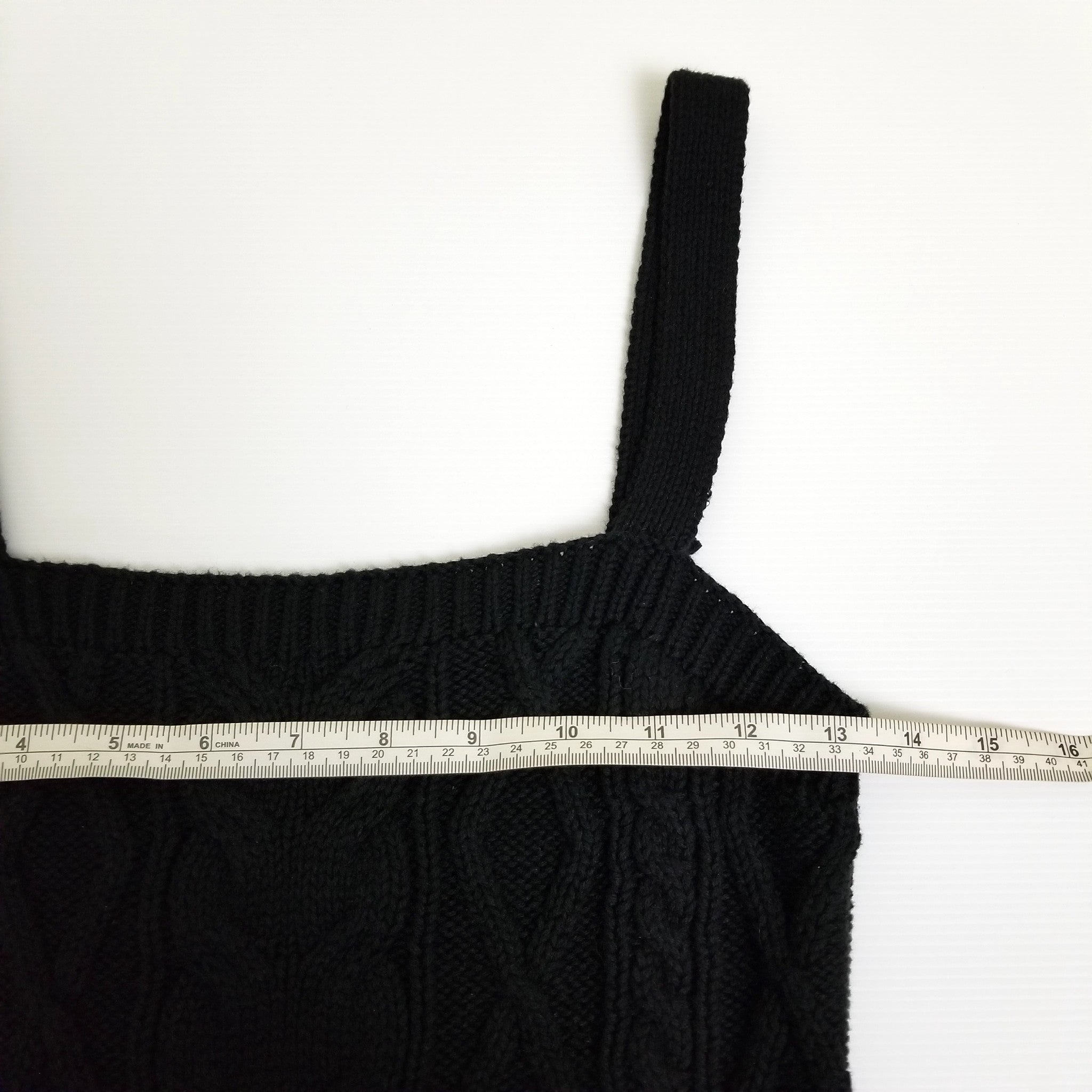 Sportsgirl Women's Black Knit Cropped Cami Tank Top XS Sexy Sleeveless Cotton