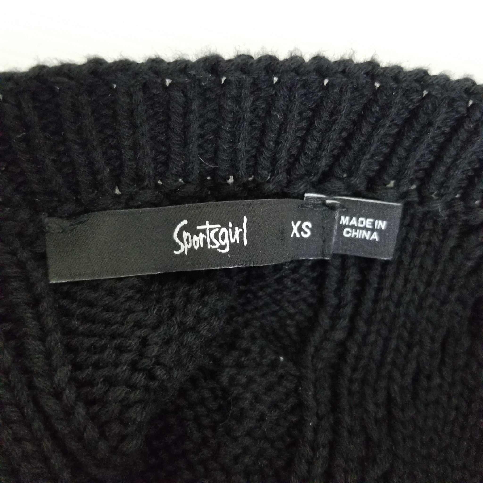 Sportsgirl Women's Black Knit Cropped Cami Tank Top XS Sexy Sleeveless Cotton