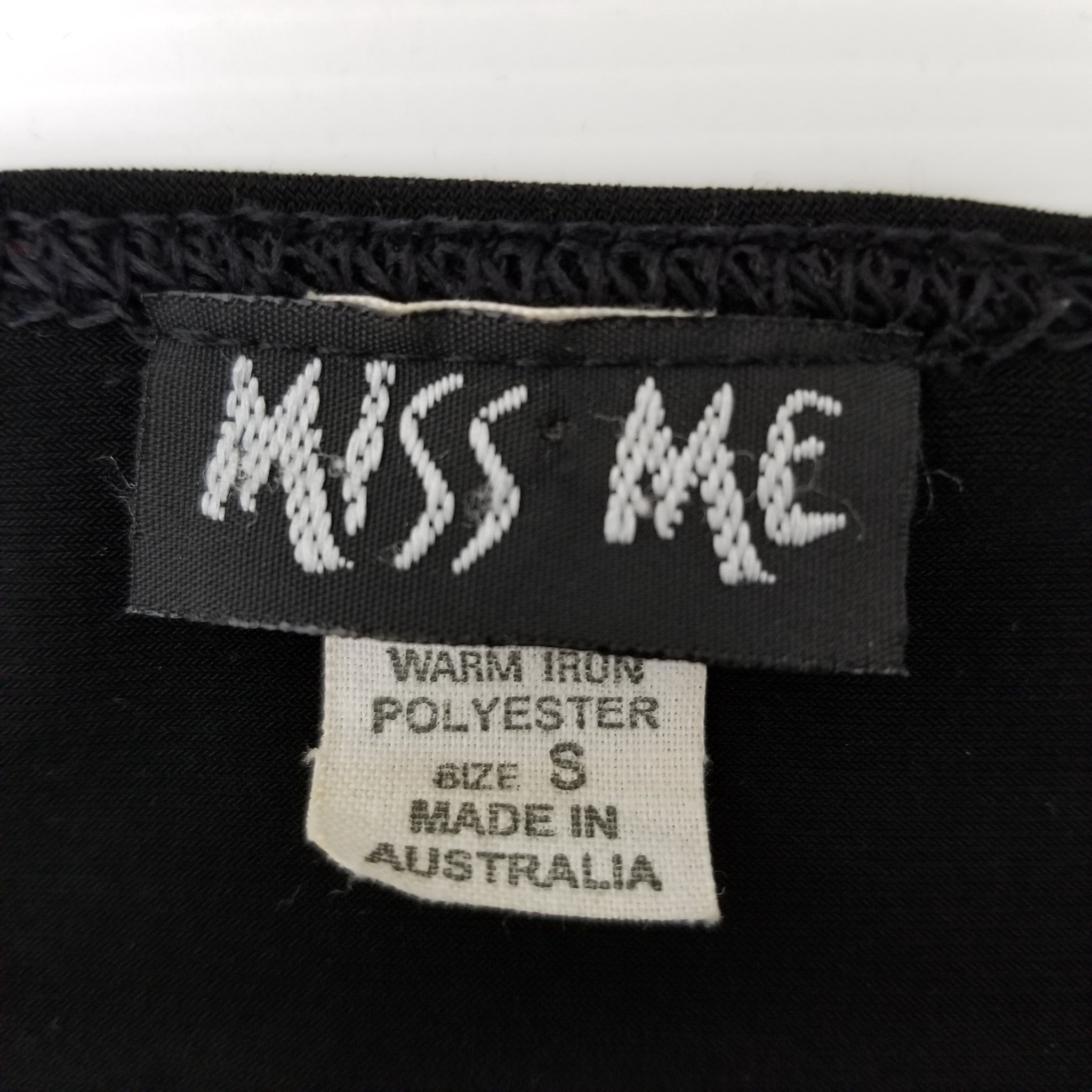 Miss Me Black Wrap Around Women's Blouse Top Asymmetrical Hem 3/4 Sleeves Small