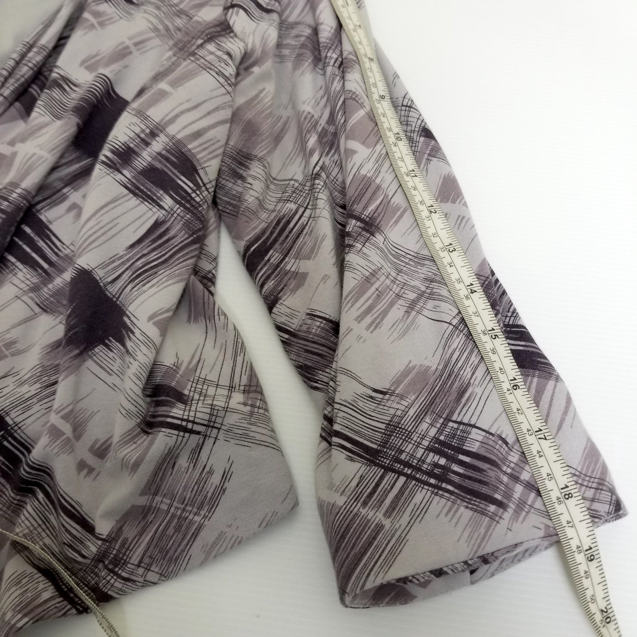 Jacqui E Women's Cardigan XL Grey Faded Purple 3/4 Sleeves Open Front Jacket