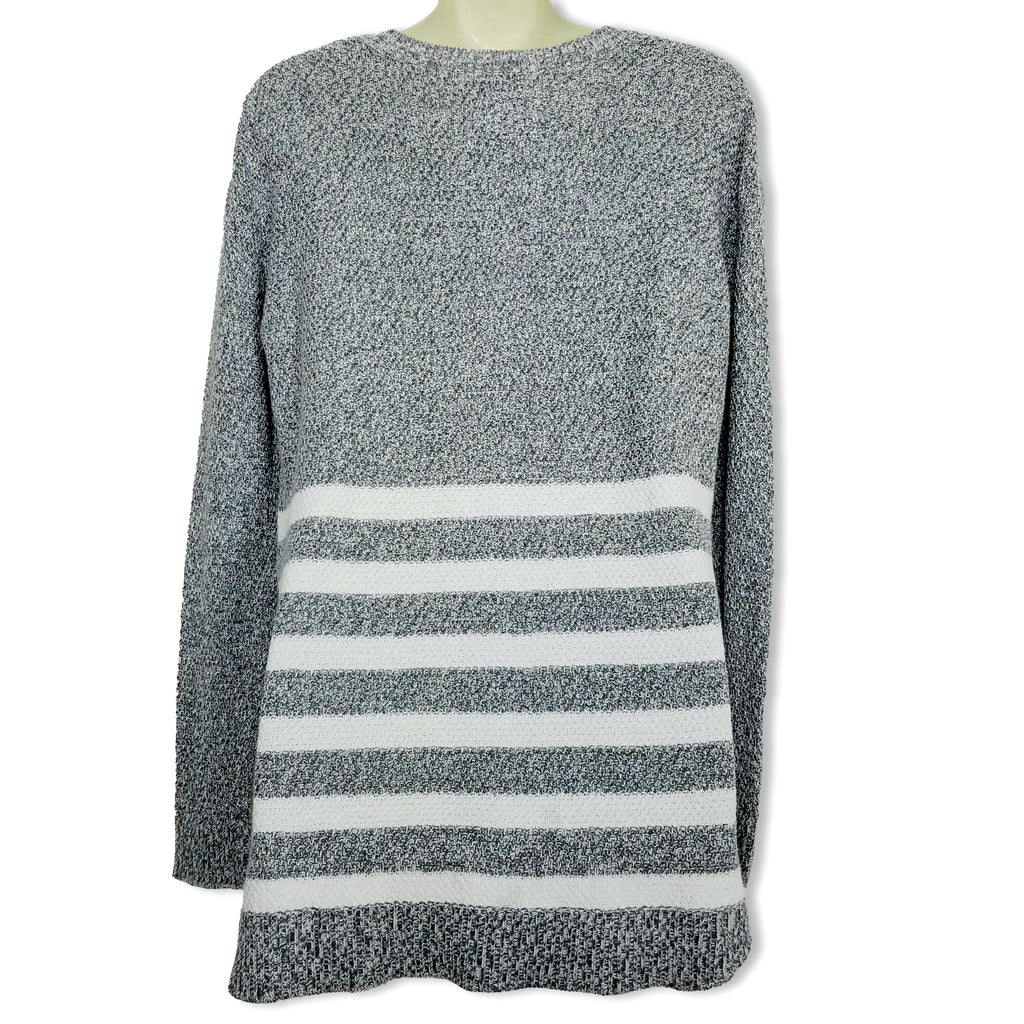 Archy & Co Women's Grey White Striped Knit Jumper Sweater Long Cotton On XS / PP