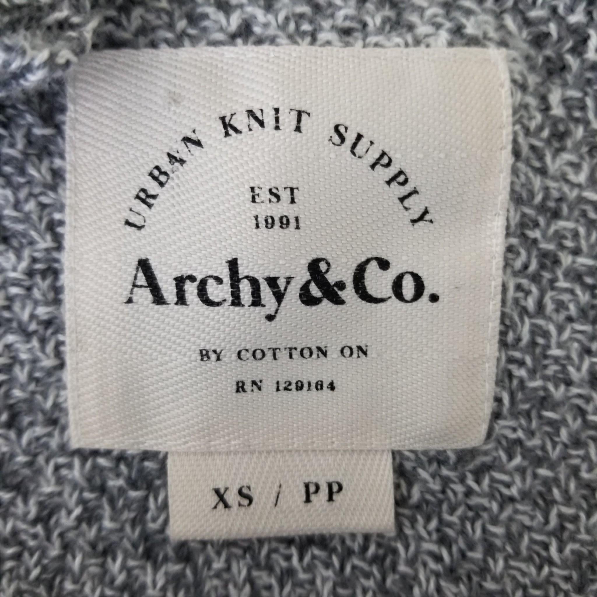 Archy & Co Women's Grey White Striped Knit Jumper Sweater Long Cotton On XS / PP